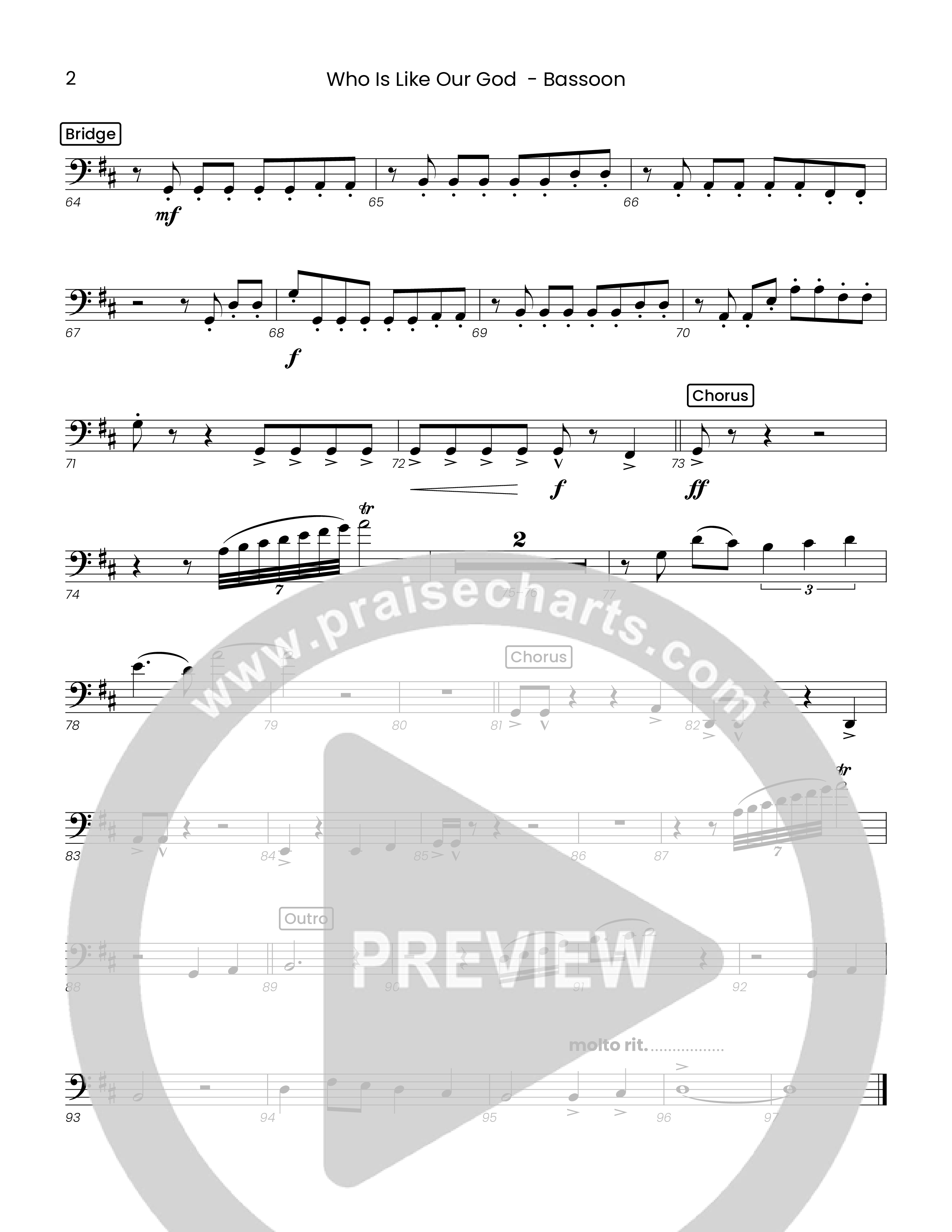 Who Is Like Our God (Choral Anthem SATB) Bassoon (Houston's First Worship)