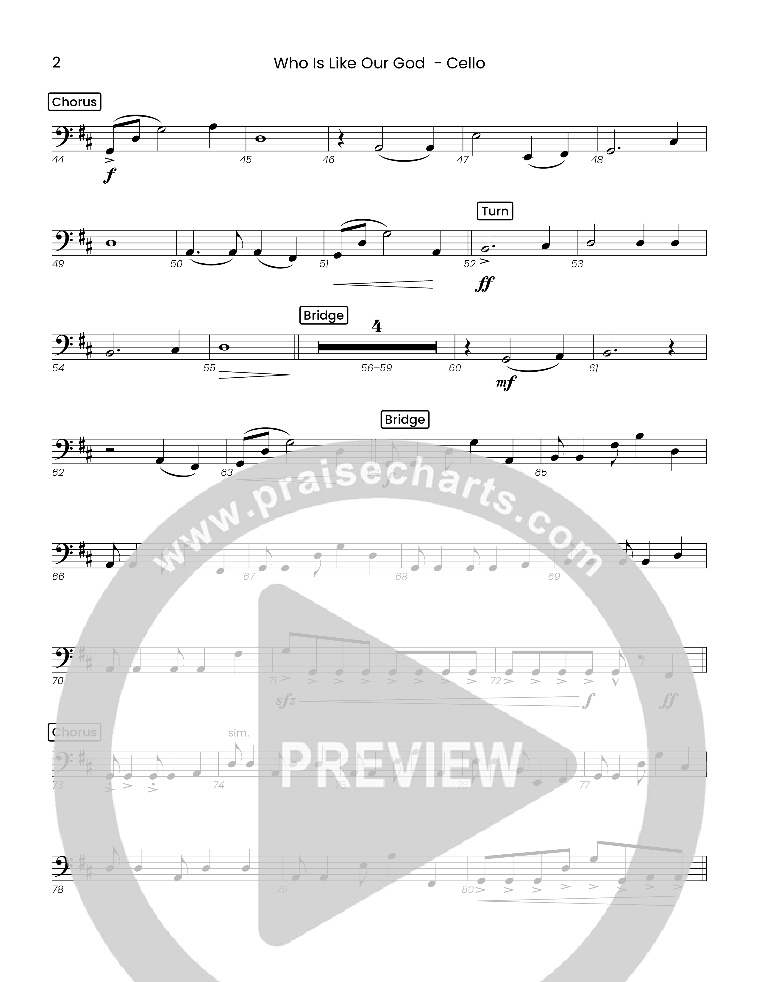 Who Is Like Our God (Choral Anthem SATB) Cello (Houston's First Worship)