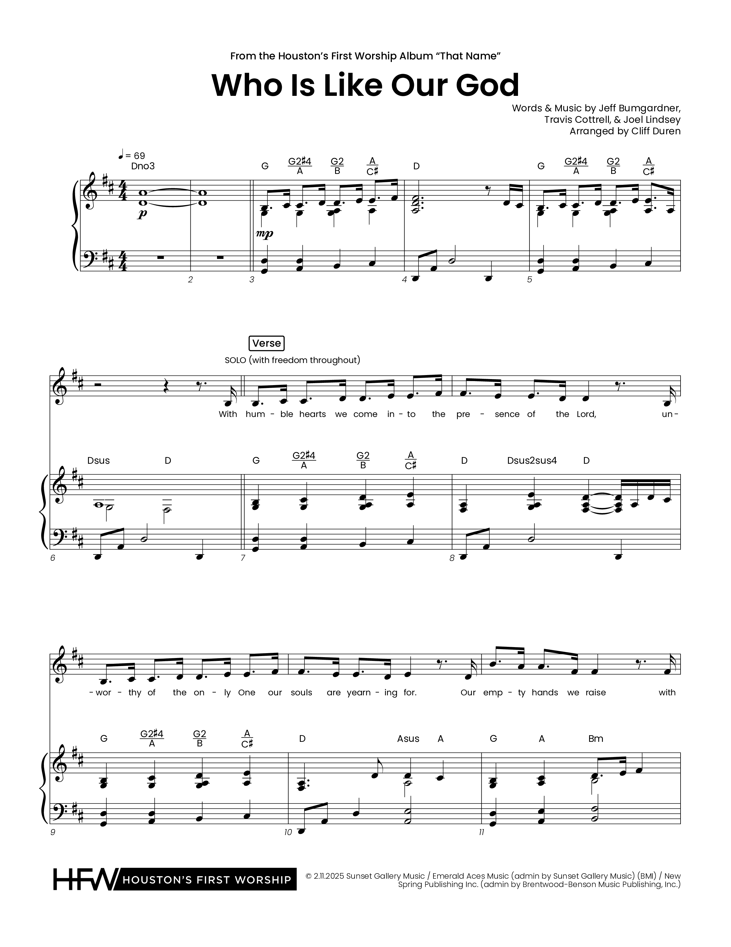 Who Is Like Our God (Choral Anthem SATB) Piano/Vocal (SATB) (Houston's First Worship)