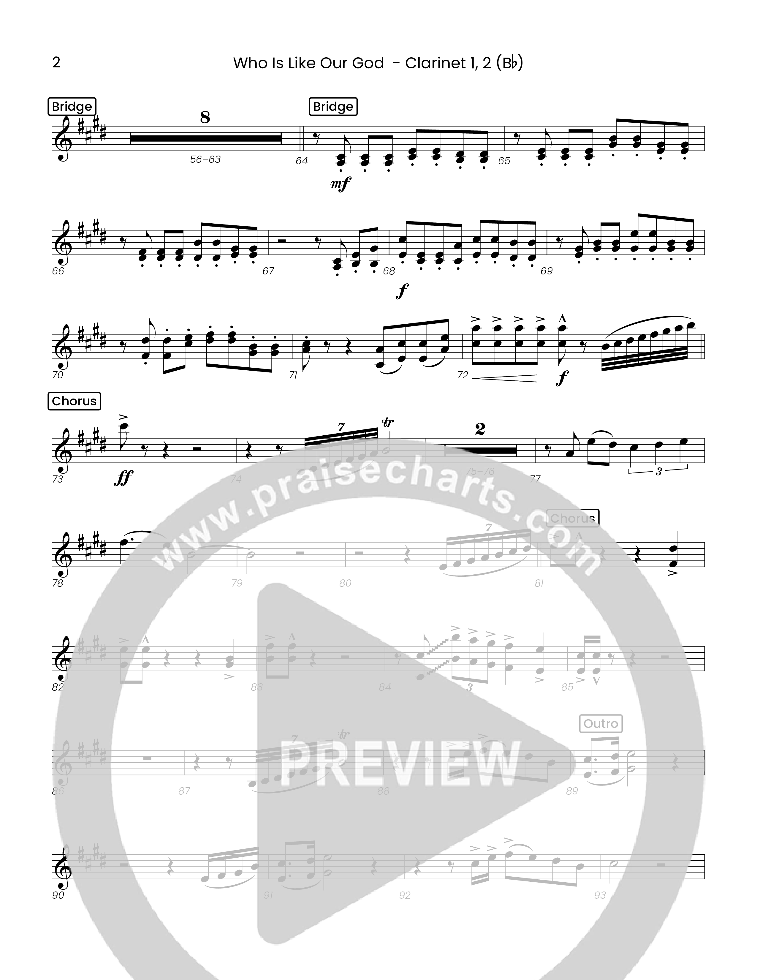 Who Is Like Our God (Choral Anthem SATB) Clarinet 1/2 (Houston's First Worship)