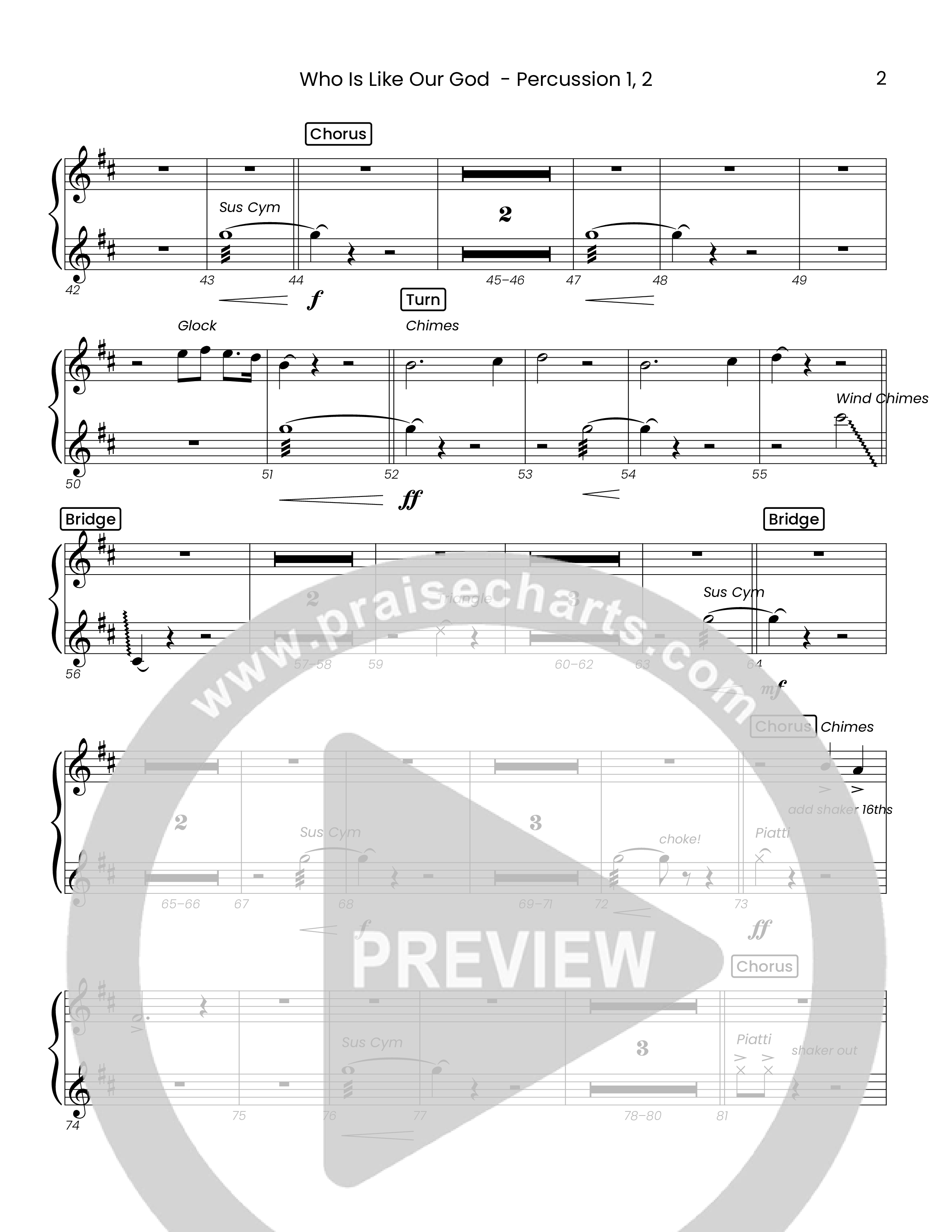 Who Is Like Our God (Choral Anthem SATB) Percussion (Houston's First Worship)