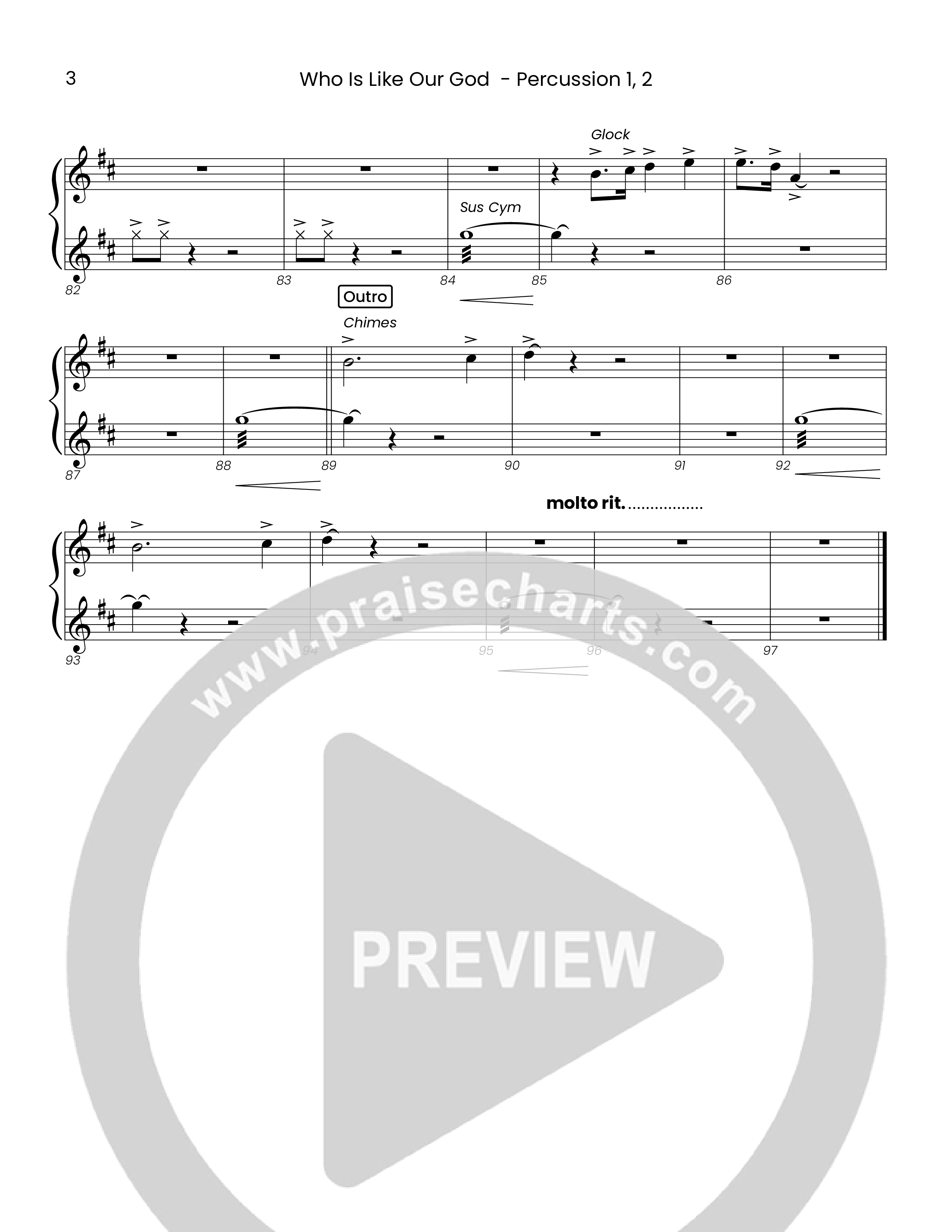 Who Is Like Our God (Choral Anthem SATB) Percussion (Houston's First Worship)