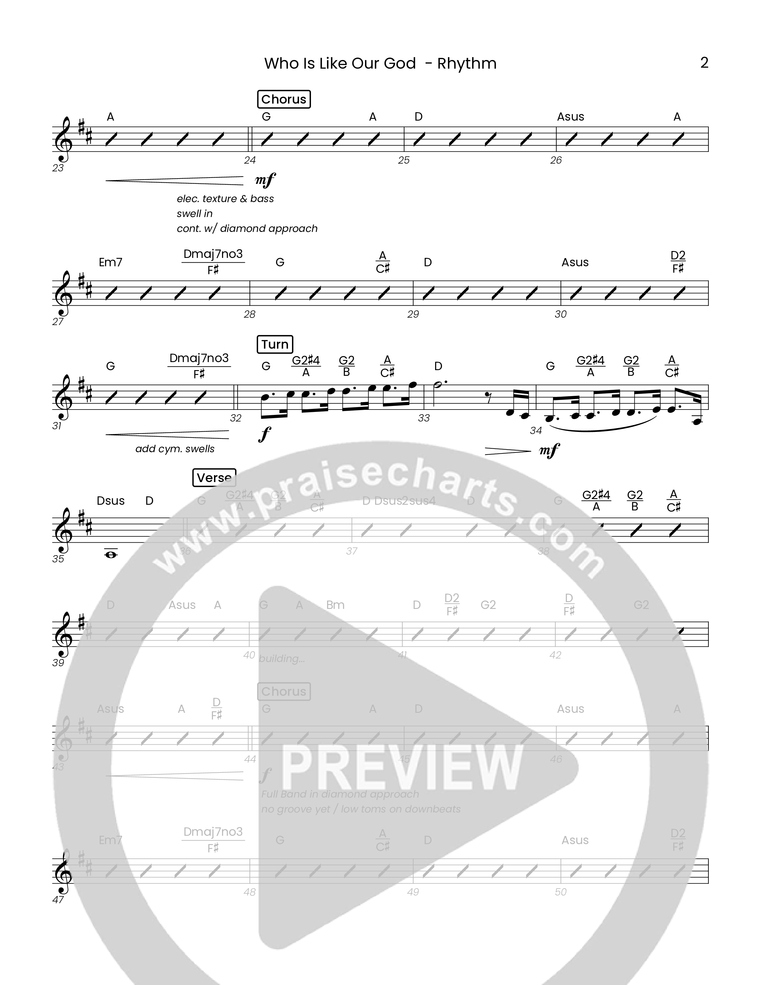 Who Is Like Our God (Choral Anthem SATB) Rhythm Chart (Houston's First Worship)