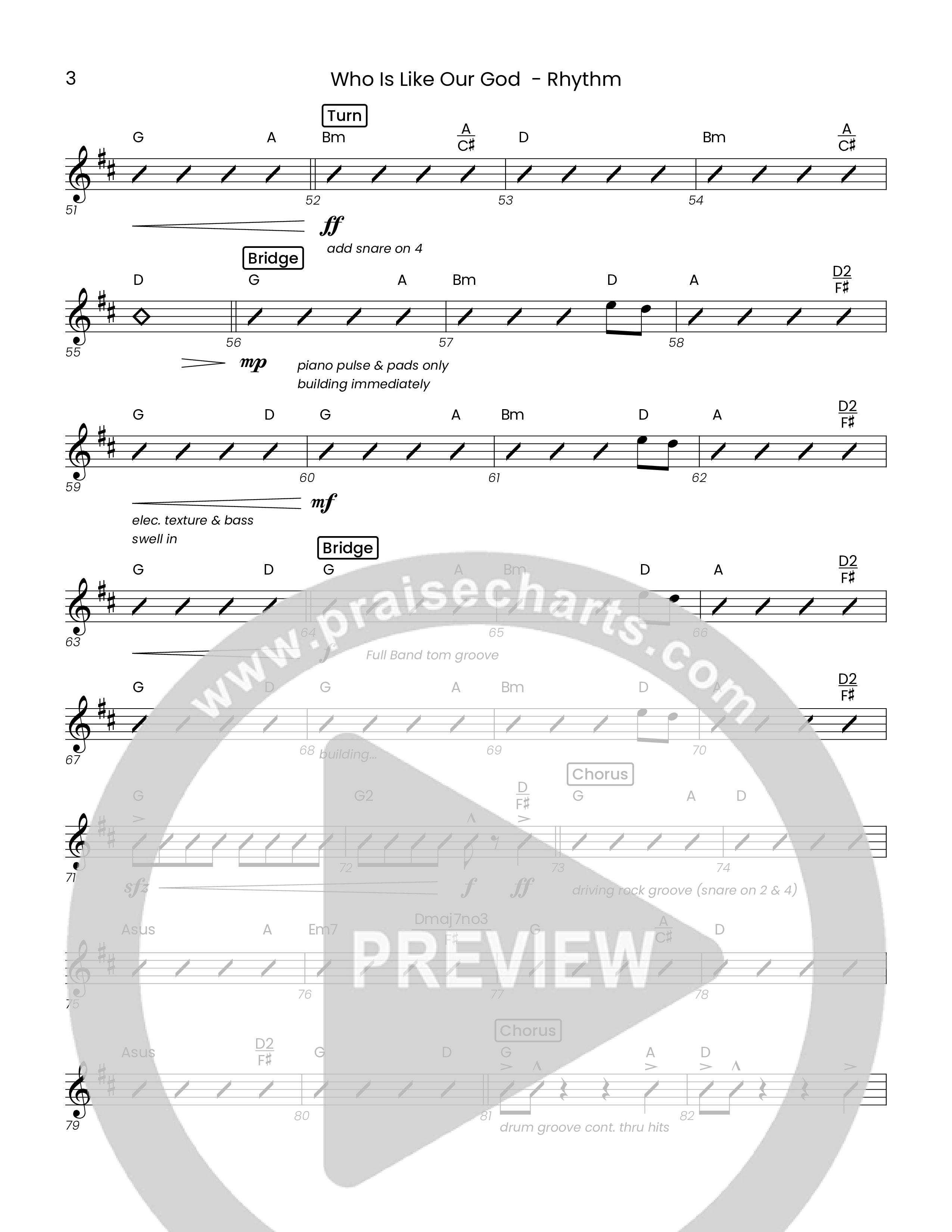 Who Is Like Our God (Choral Anthem SATB) Rhythm Chart (Houston's First Worship)