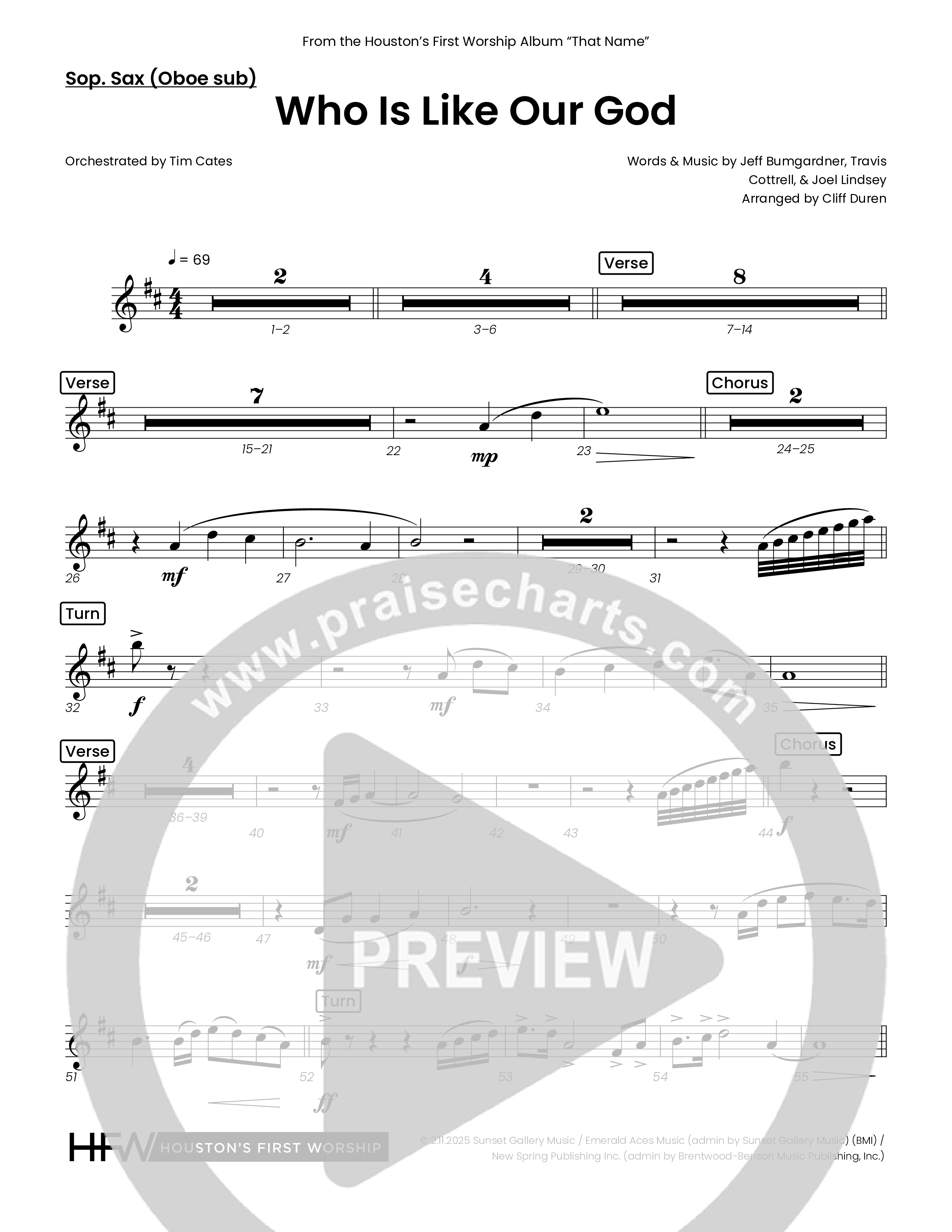Who Is Like Our God (Choral Anthem SATB) Soprano Sax (Houston's First Worship)