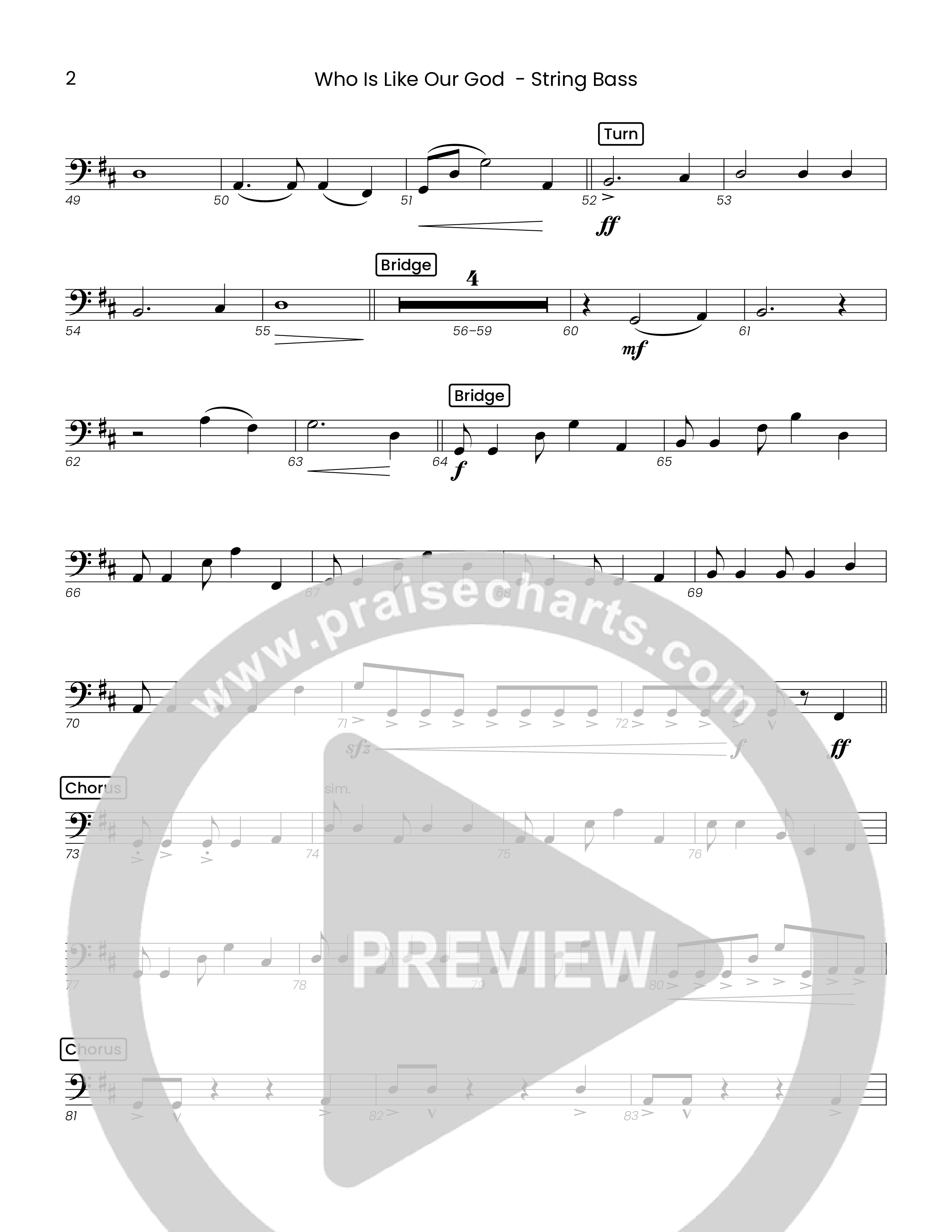 Who Is Like Our God (Choral Anthem SATB) String Bass (Houston's First Worship)