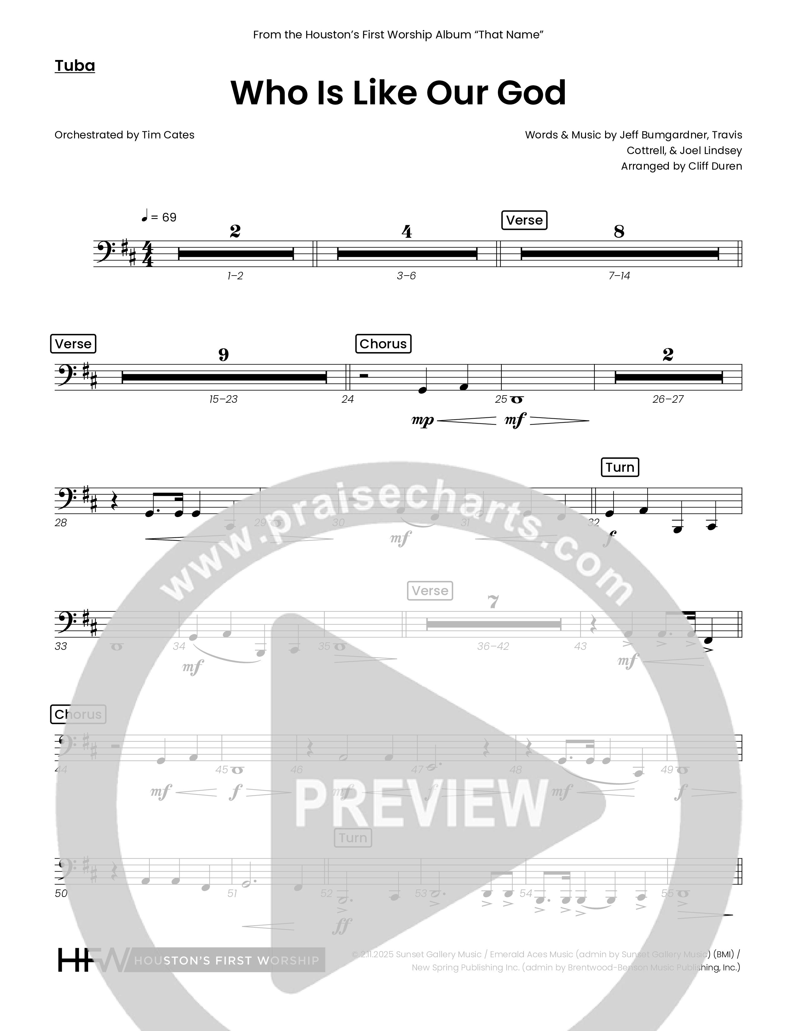 Who Is Like Our God (Choral Anthem SATB) Tuba (Houston's First Worship)
