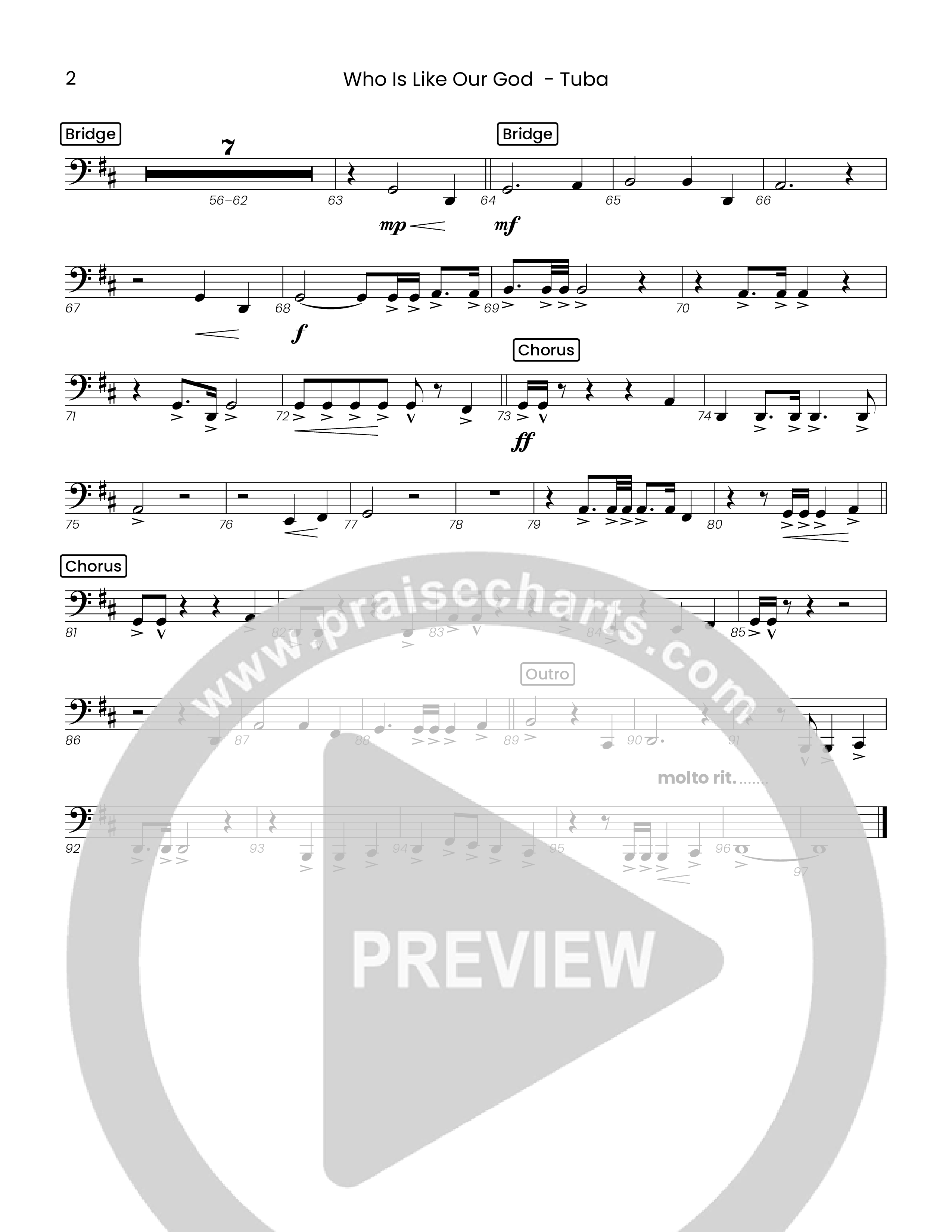 Who Is Like Our God (Choral Anthem SATB) Tuba (Houston's First Worship)