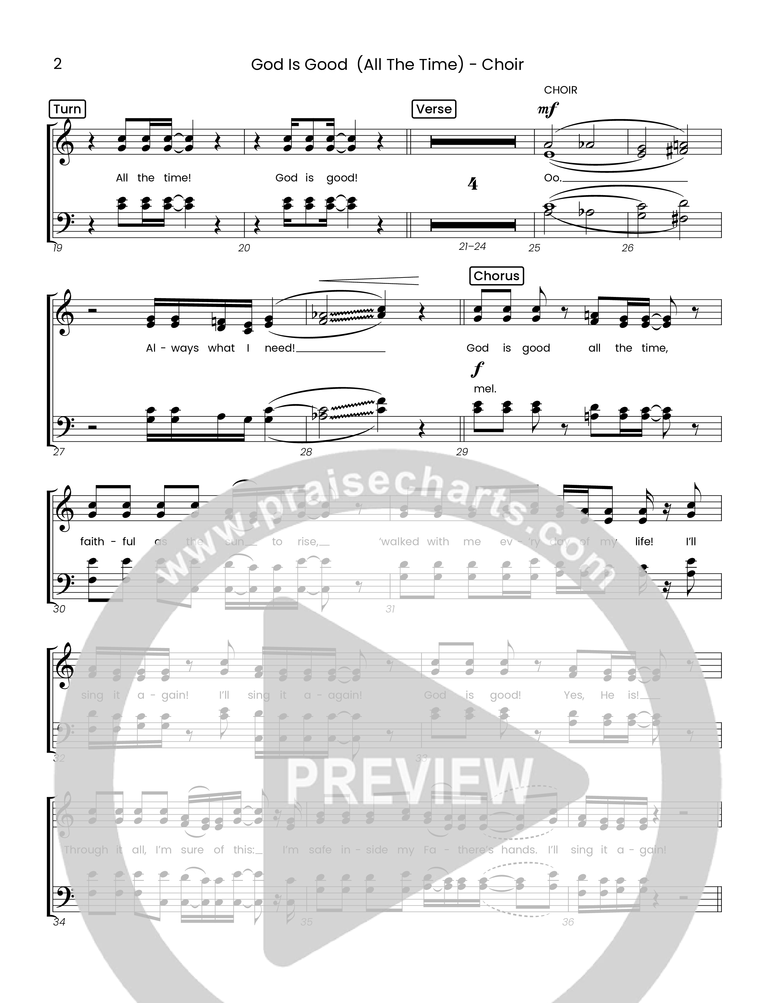 God Is Good (All The Time) (Choral Anthem SATB) Choir Sheet (Houston's First Worship)