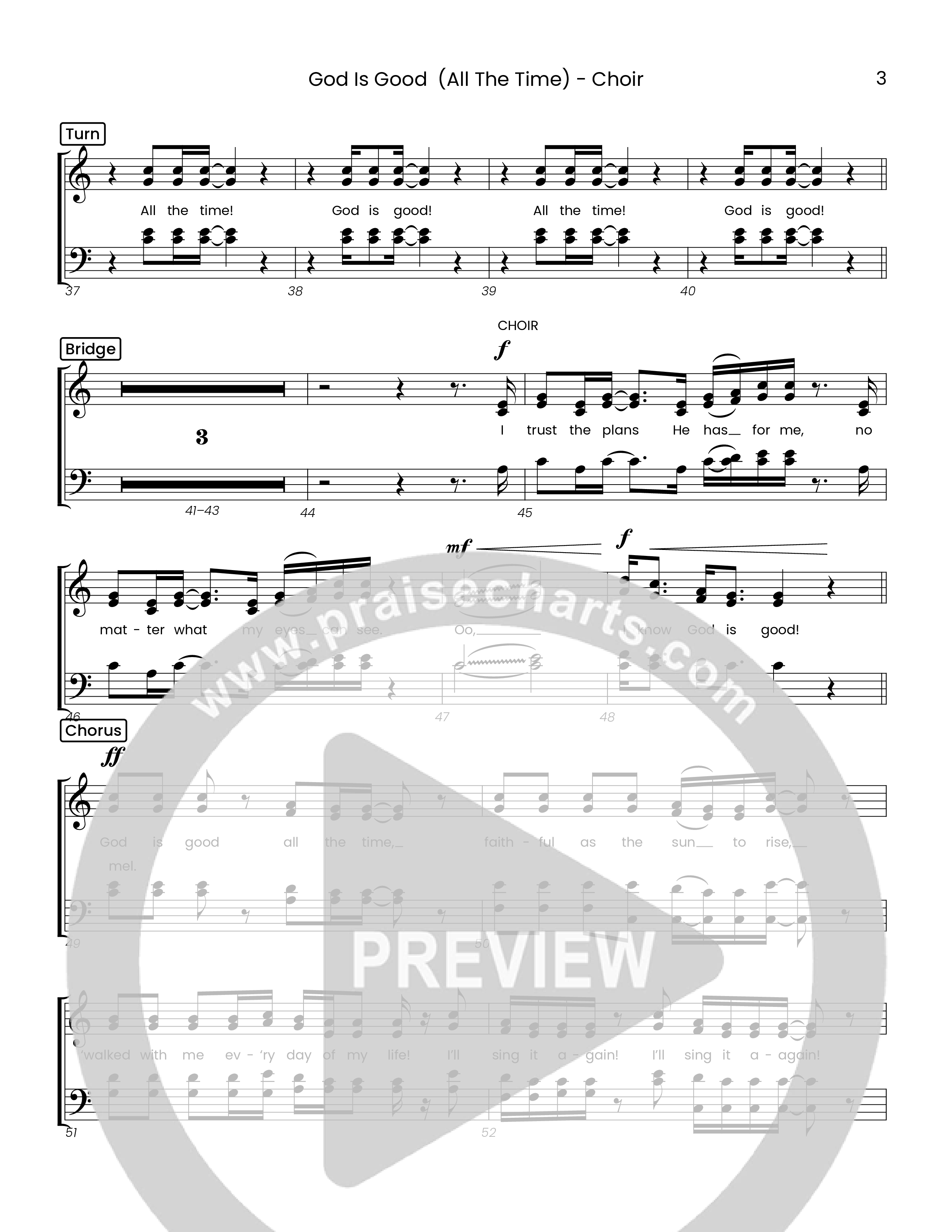 God Is Good (All The Time) (Choral Anthem SATB) Choir Sheet (Houston's First Worship)