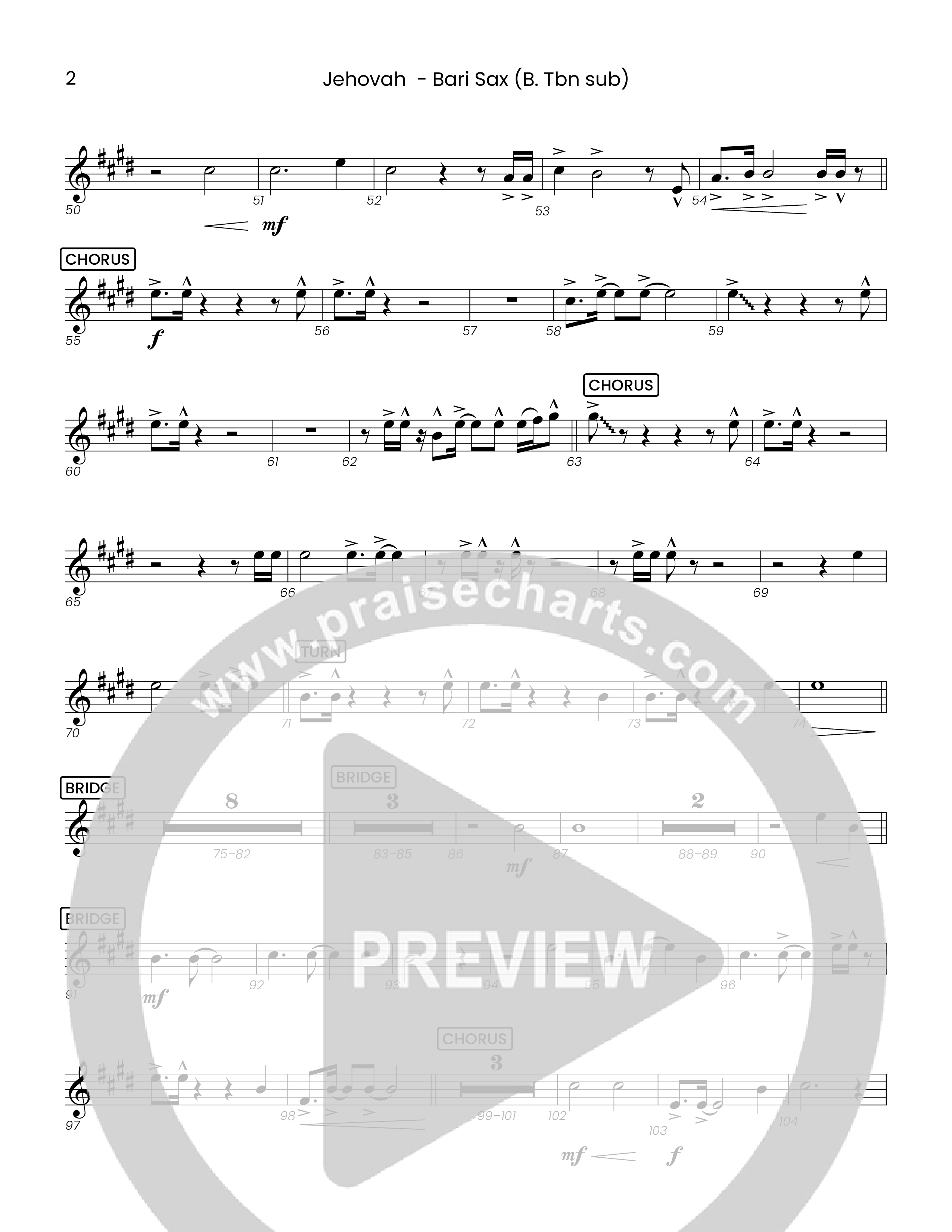 Jehovah (Choral Anthem SATB) Bari Sax (Houston's First Worship)