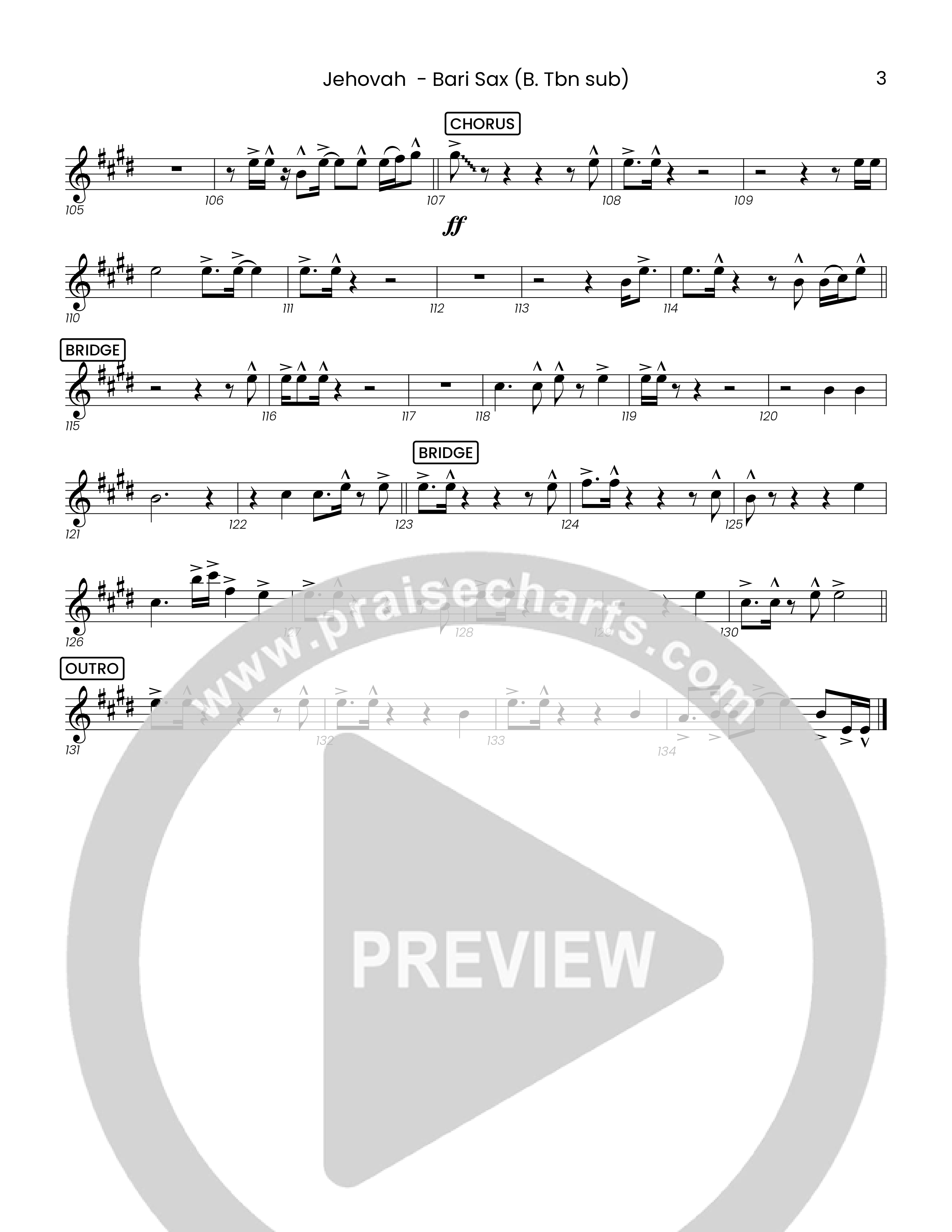 Jehovah (Choral Anthem SATB) Bari Sax (Houston's First Worship)