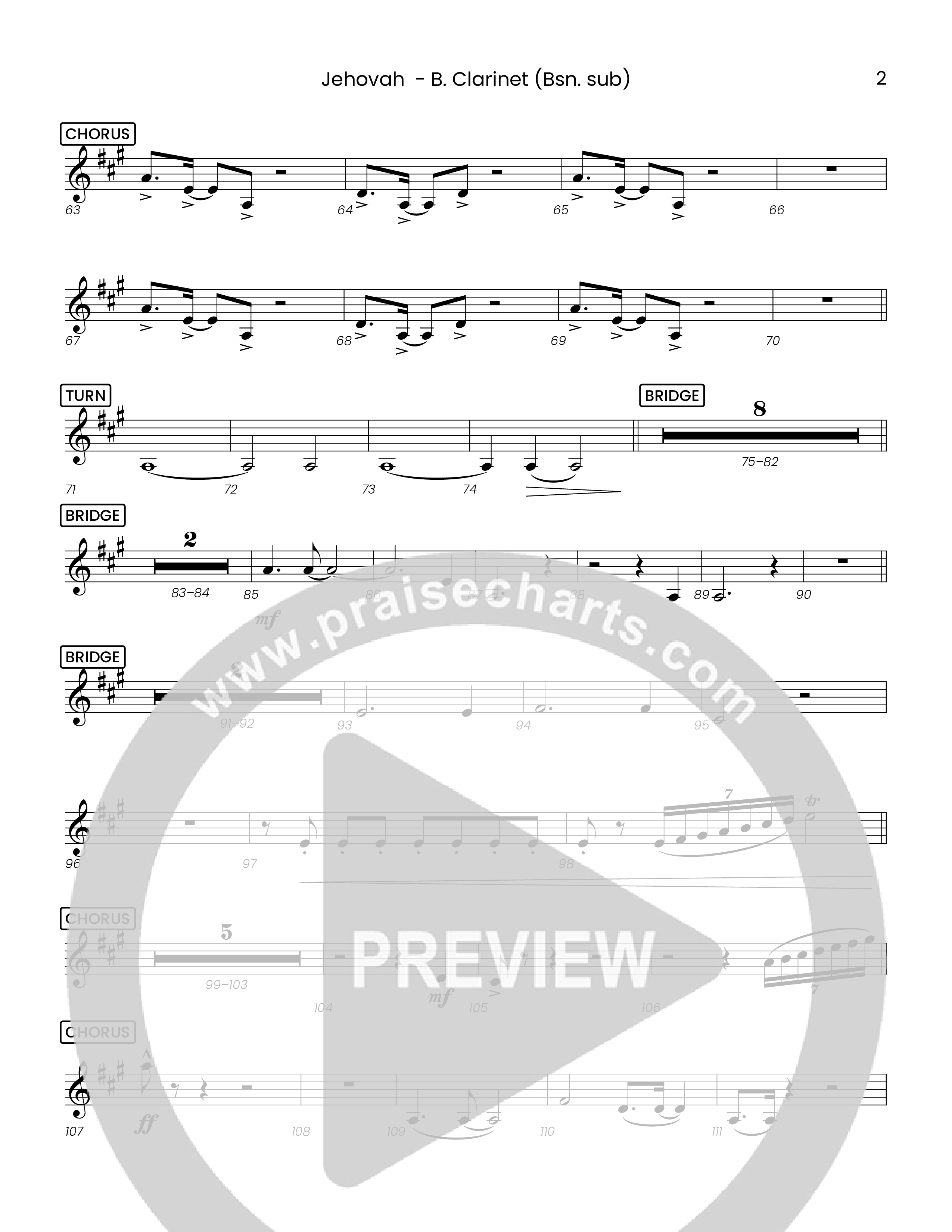 Jehovah (Choral Anthem SATB) Bass Clarinet (Houston's First Worship)