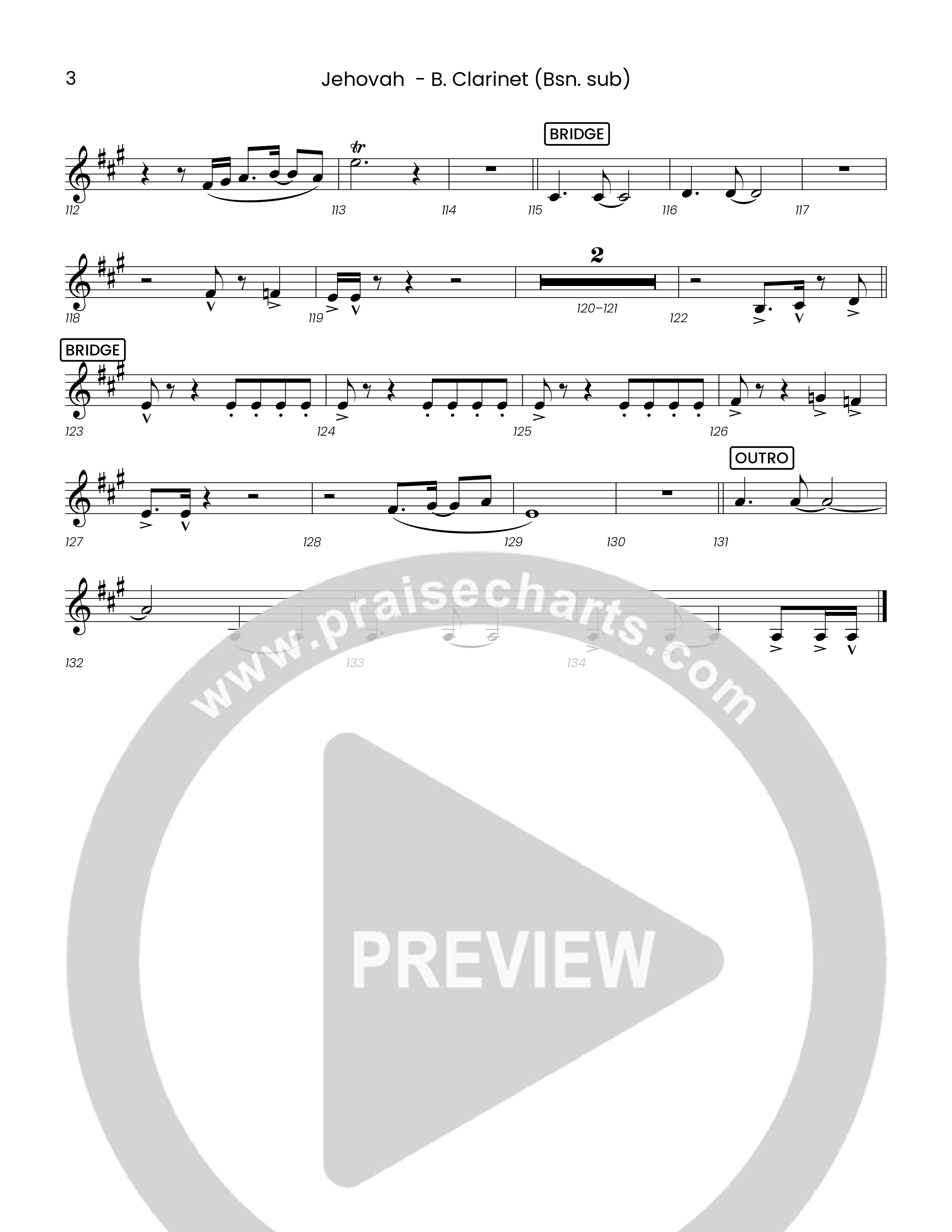 Jehovah (Choral Anthem SATB) Bass Clarinet (Houston's First Worship)