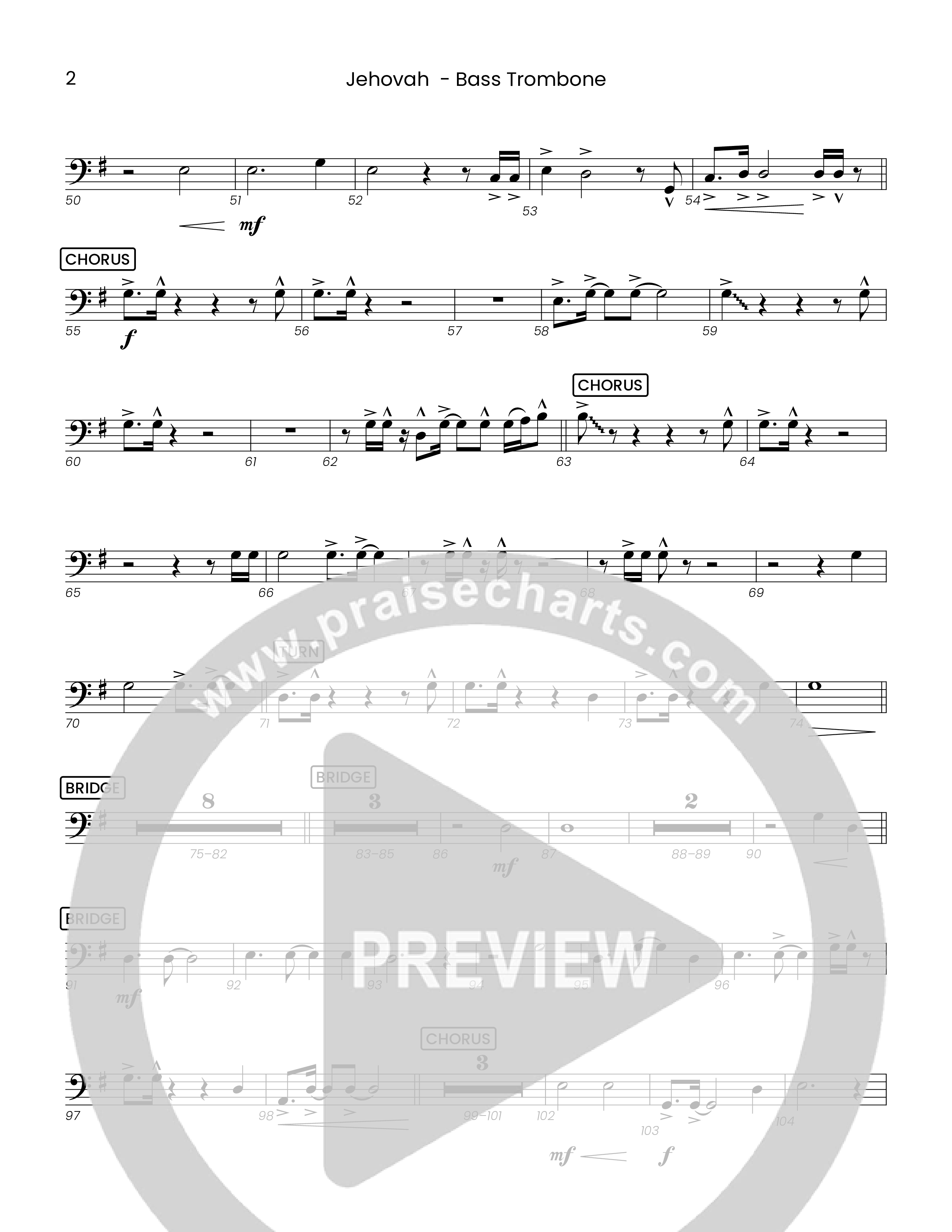 Jehovah (Choral Anthem SATB) Bass Trombone (Houston's First Worship)