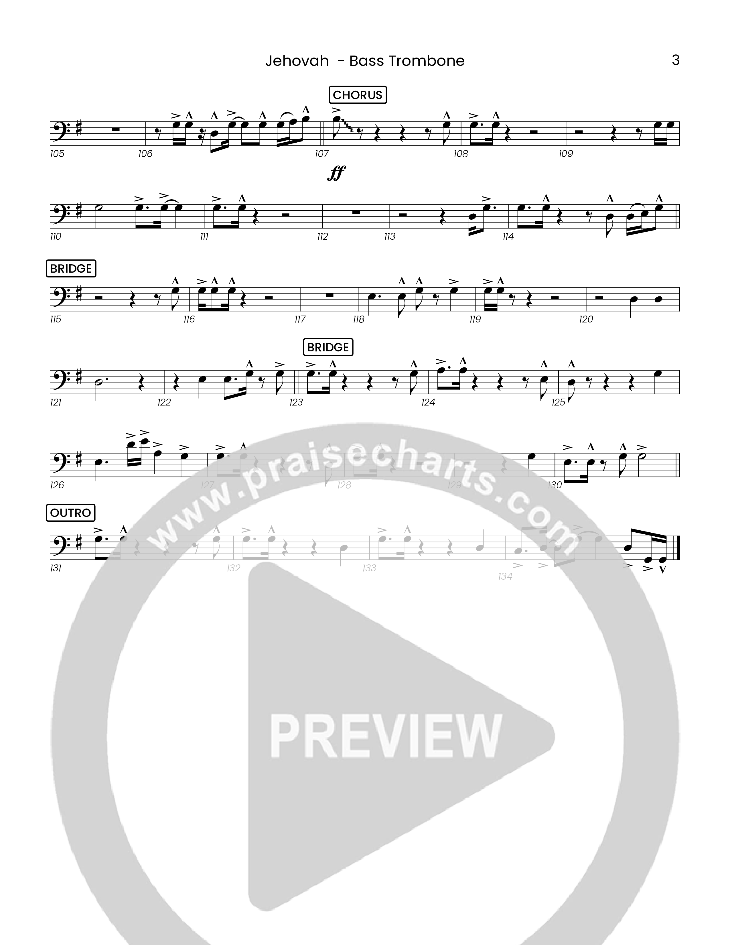 Jehovah (Choral Anthem SATB) Bass Trombone (Houston's First Worship)