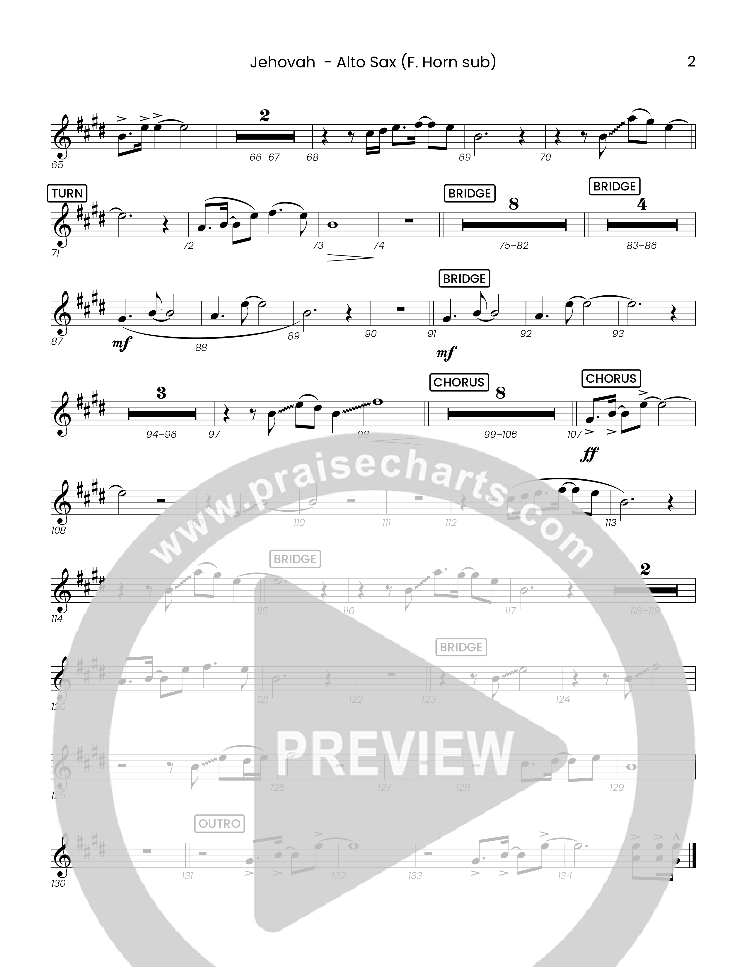 Jehovah (Choral Anthem SATB) Alto Sax (Houston's First Worship)