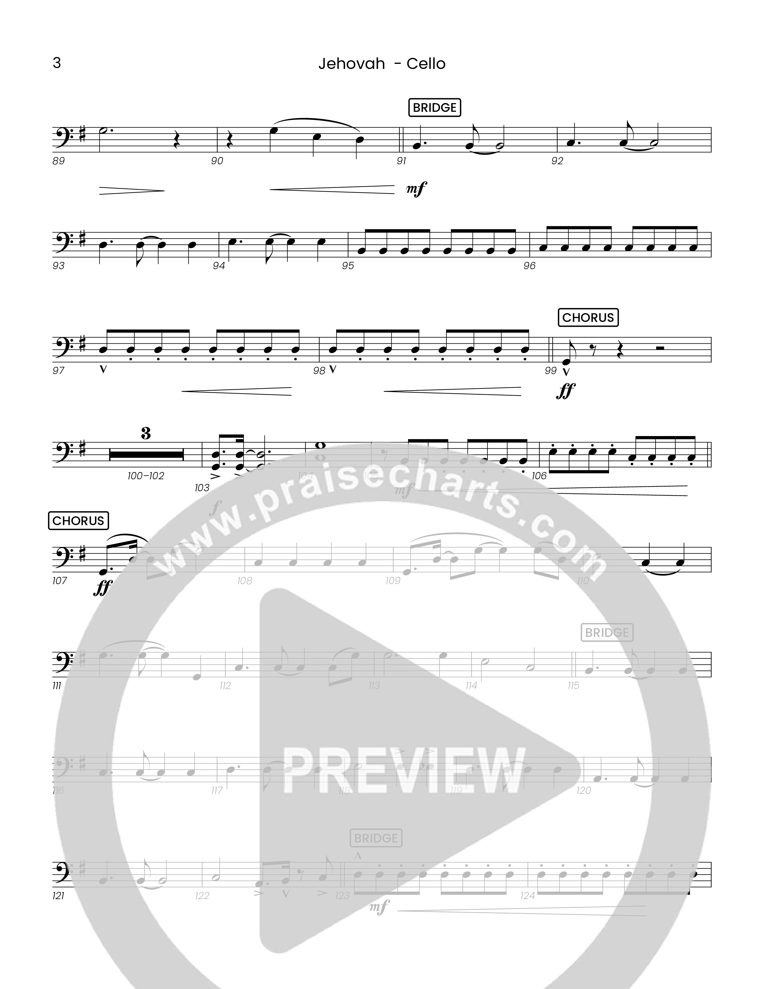 Jehovah (Choral Anthem SATB) Cello (Houston's First Worship)