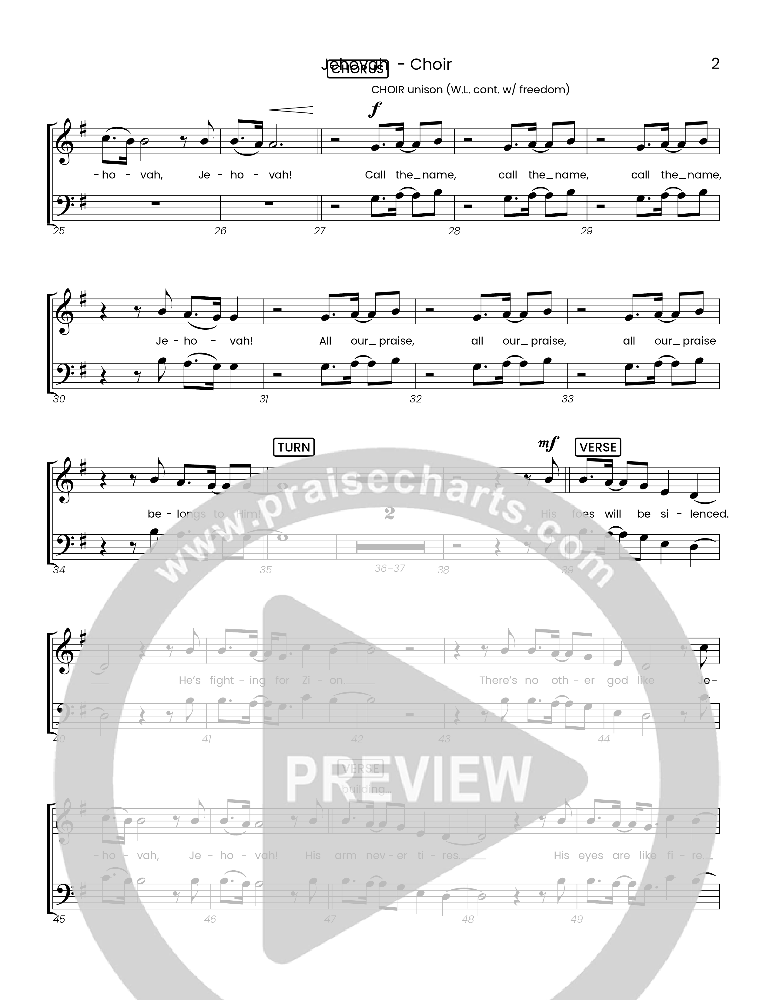 Jehovah (Choral Anthem SATB) Choir Sheet (Houston's First Worship)
