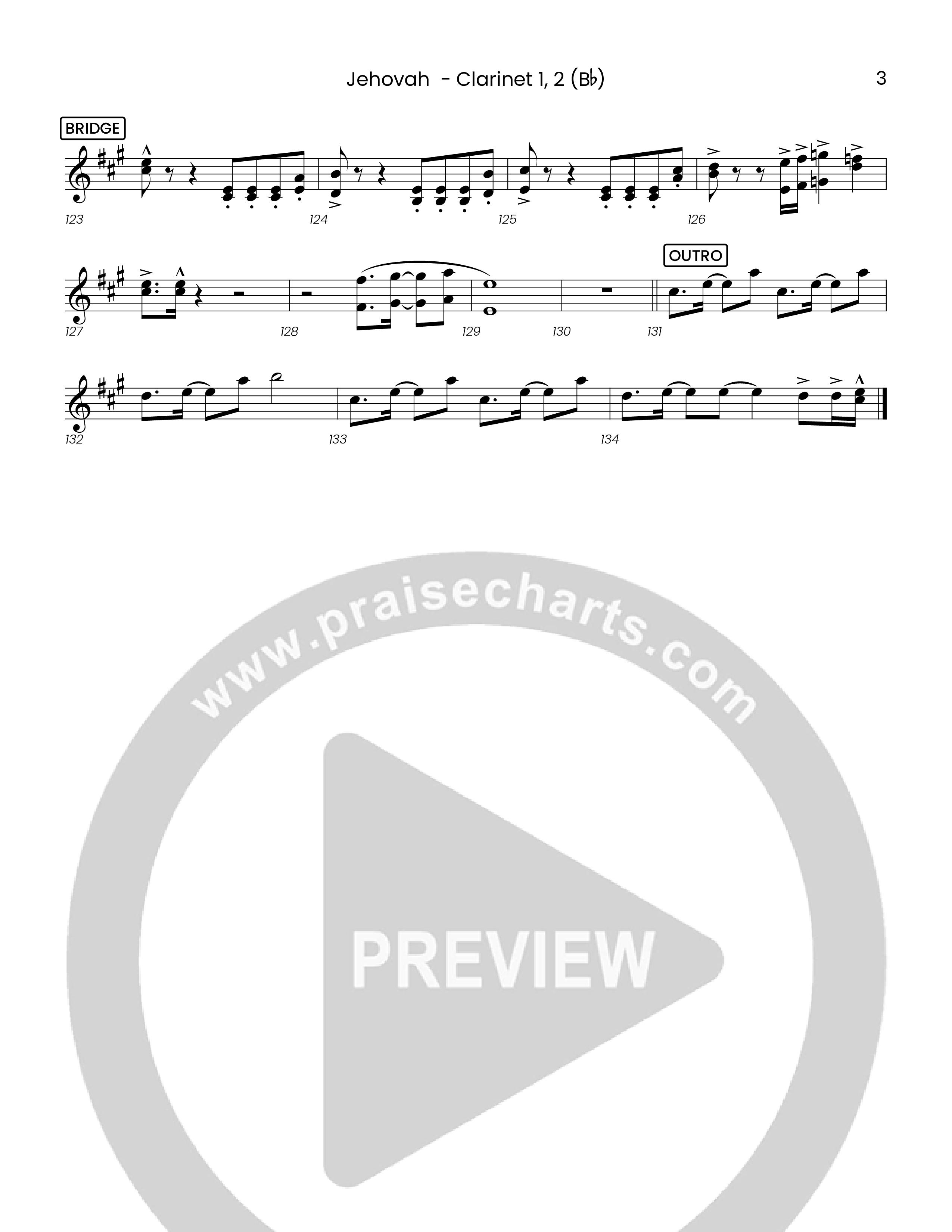 Jehovah (Choral Anthem SATB) Clarinet 1/2 (Houston's First Worship)
