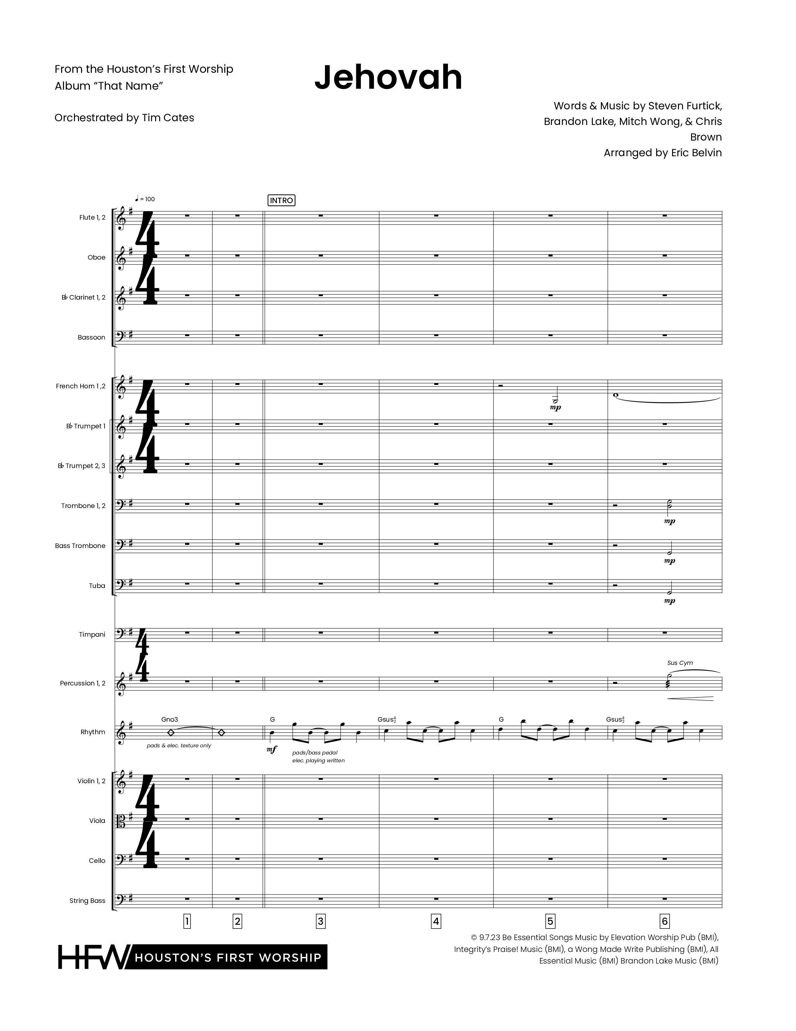 Jehovah (Choral Anthem SATB) Conductor's Score (Houston's First Worship)