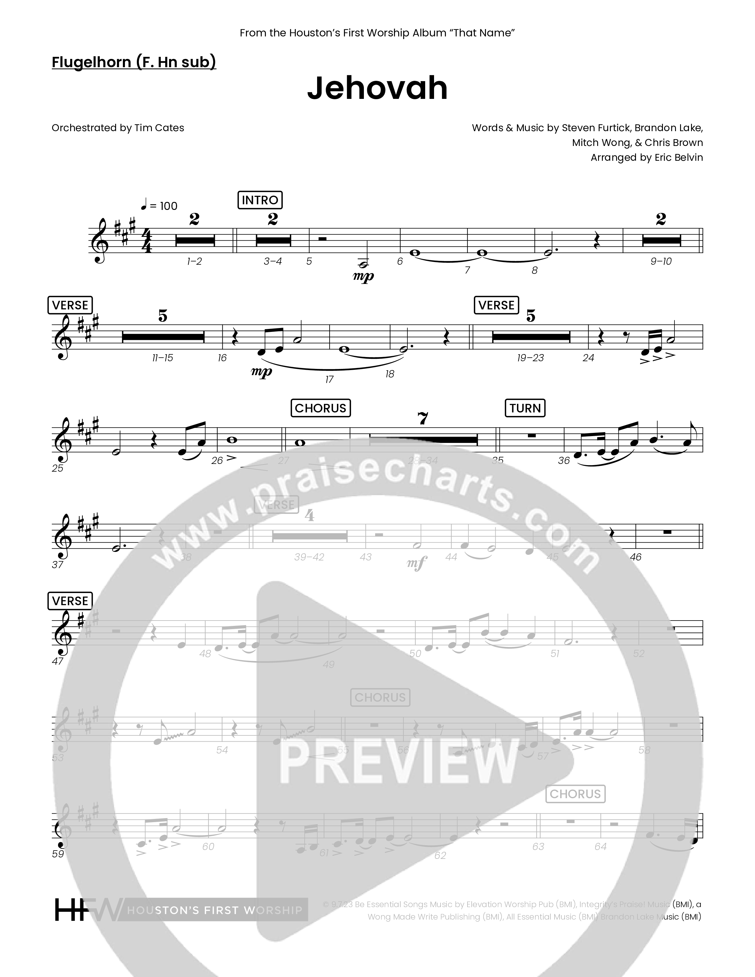 Jehovah (Choral Anthem SATB) Flugelhorn (Houston's First Worship)