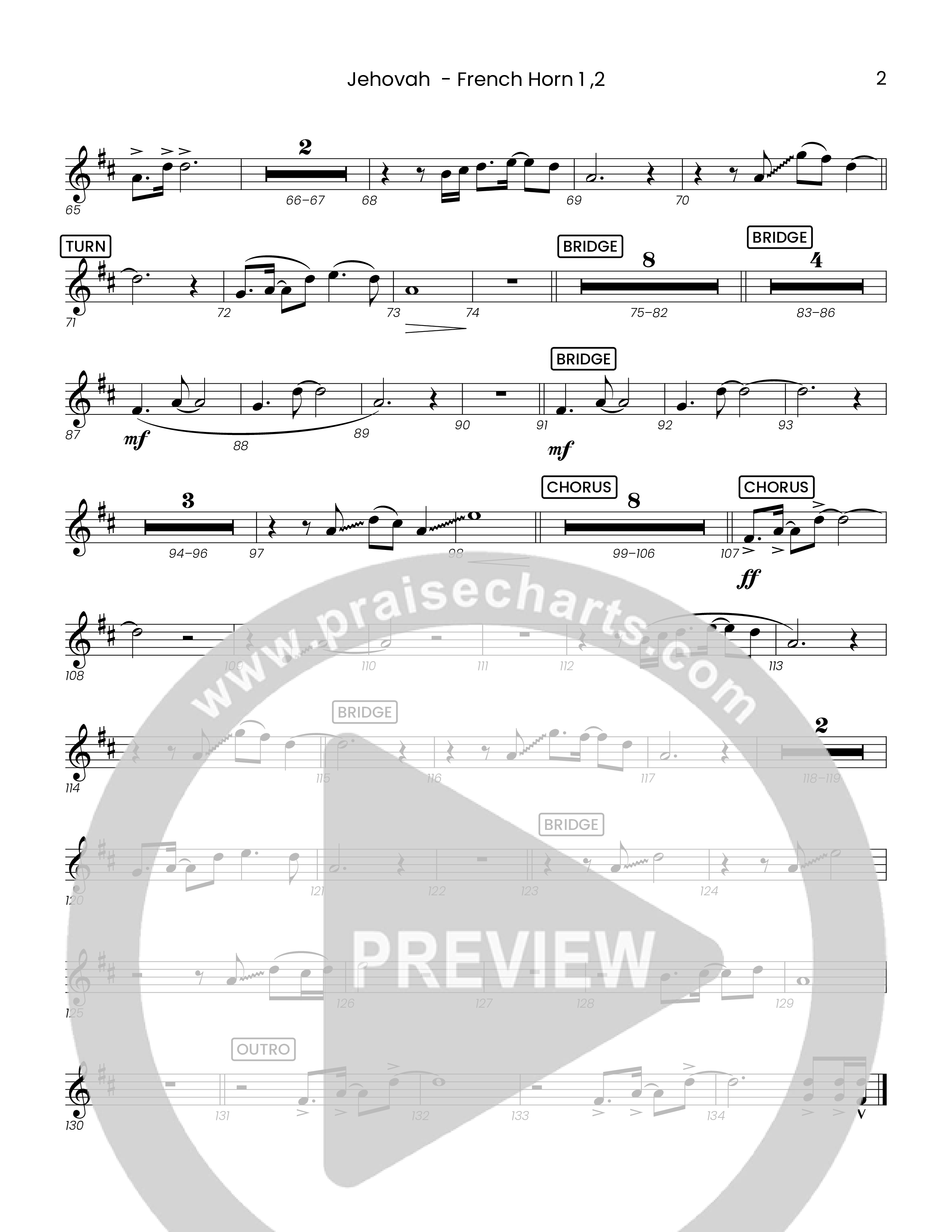 Jehovah (Choral Anthem SATB) French Horn 1/2 (Houston's First Worship)