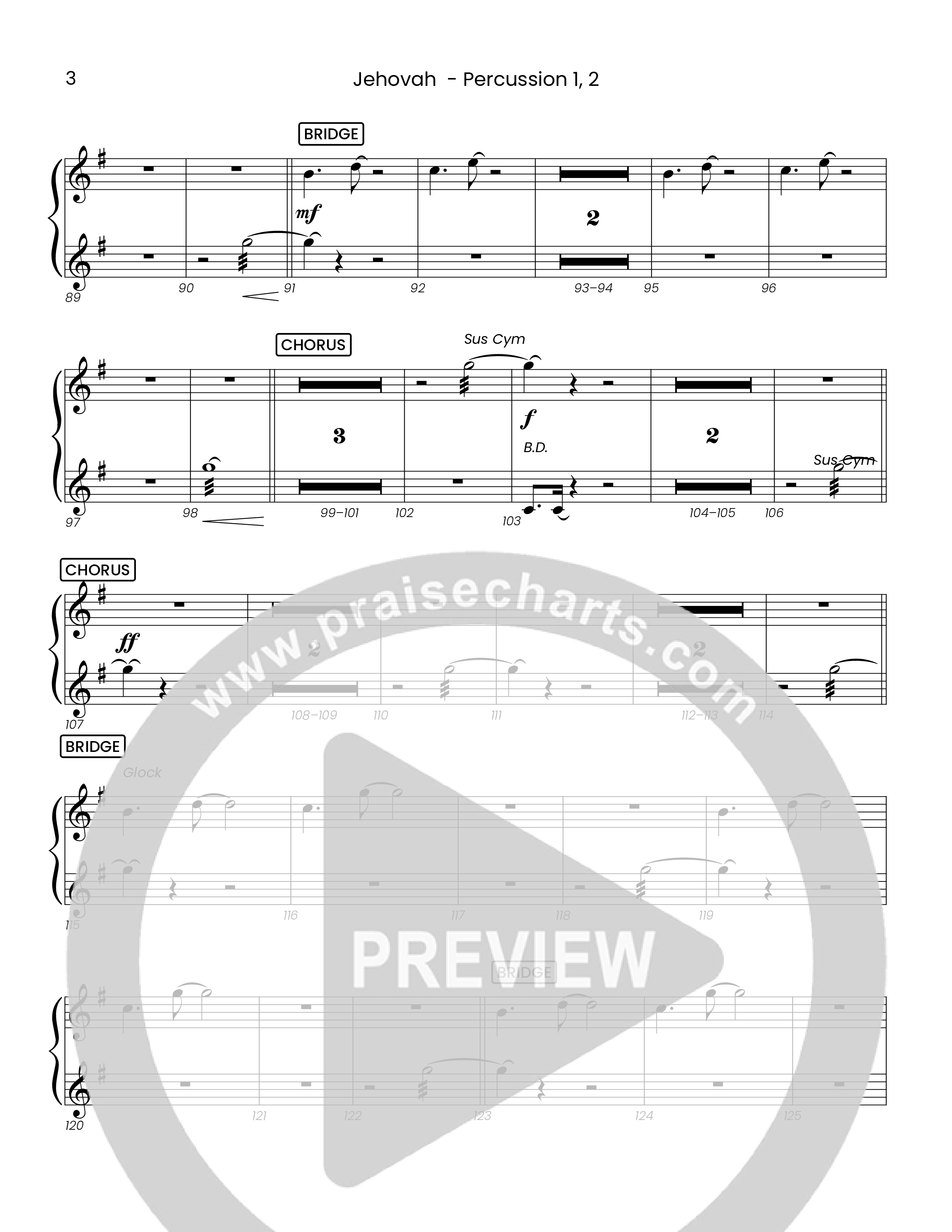 Jehovah (Choral Anthem SATB) Percussion (Houston's First Worship)