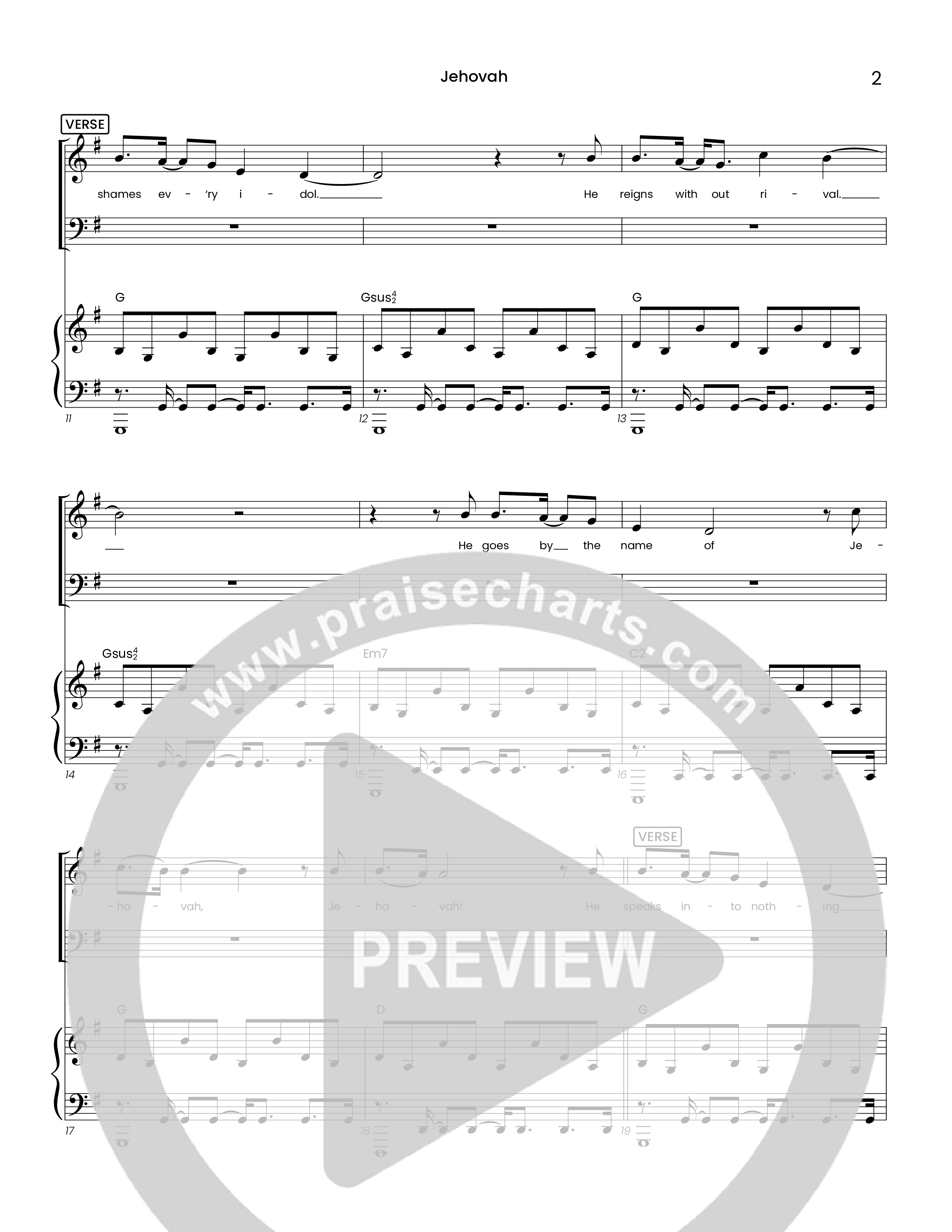 Jehovah (Choral Anthem SATB) Piano/Vocal (SATB) (Houston's First Worship)