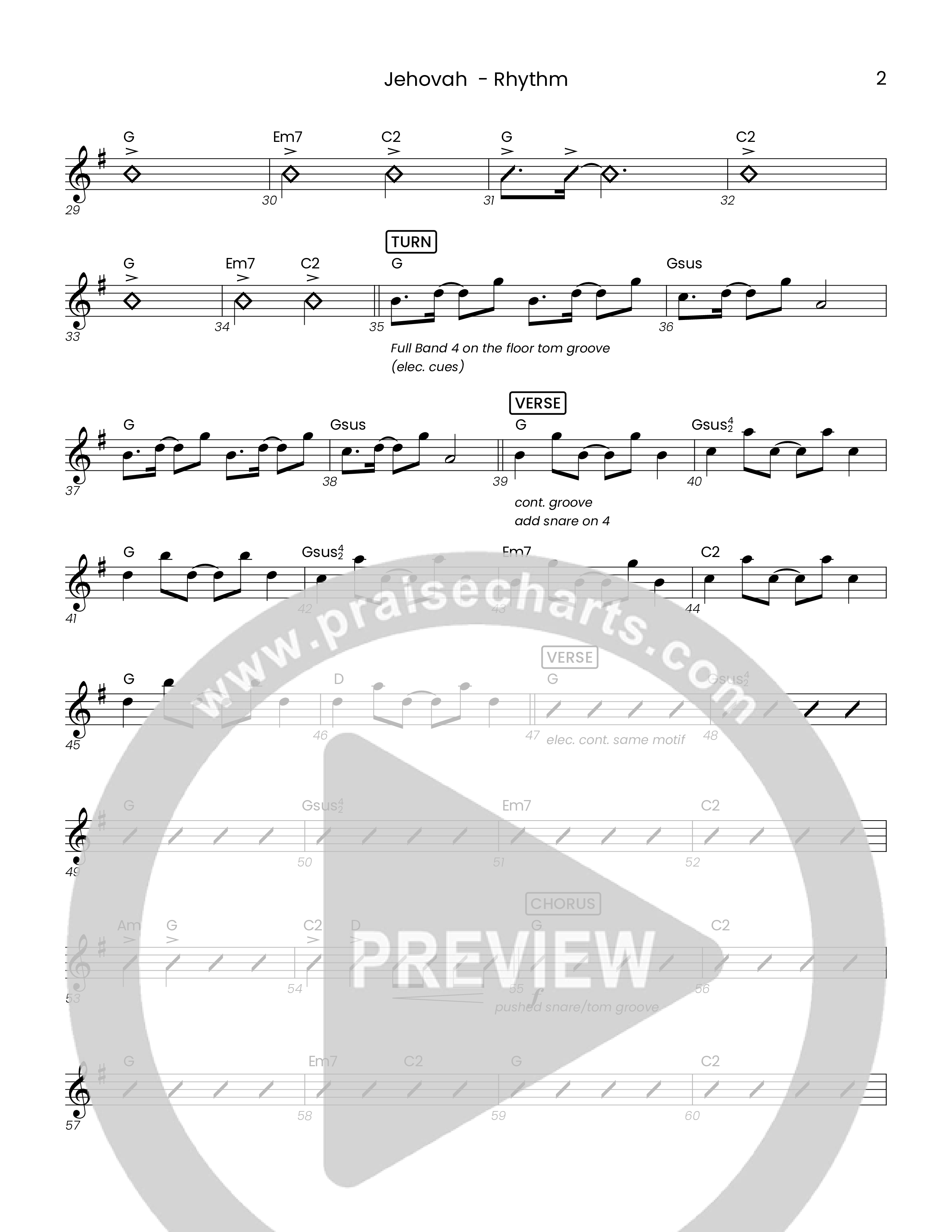 Jehovah (Choral Anthem SATB) Rhythm Chart (Houston's First Worship)
