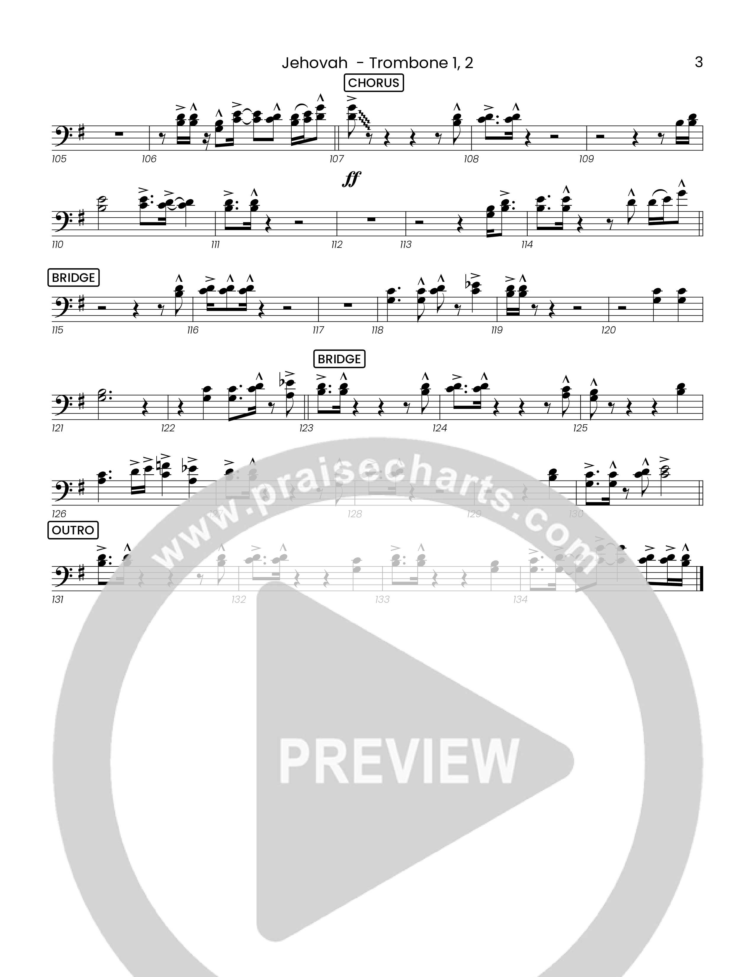 Jehovah (Choral Anthem SATB) Trombone 1/2 (Houston's First Worship)