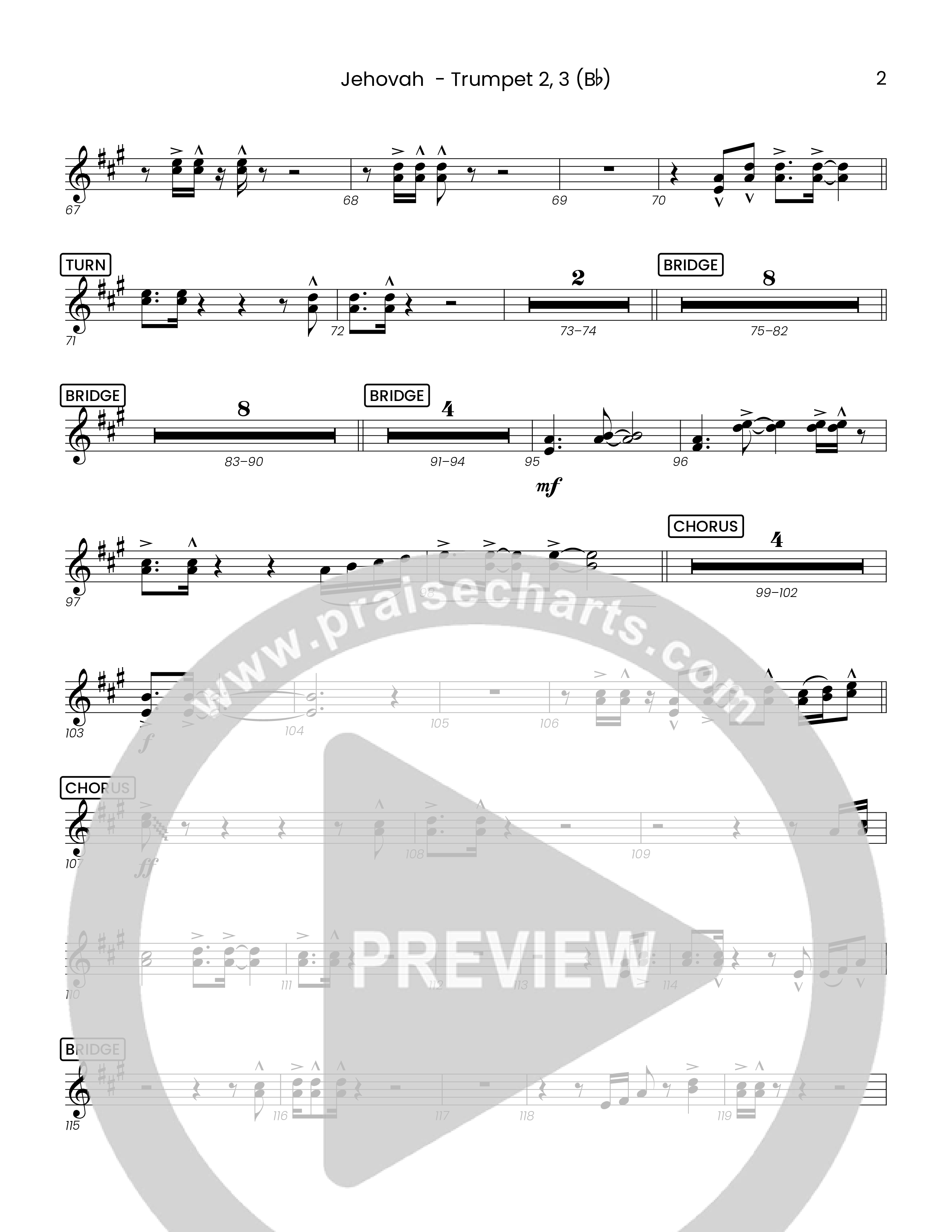 Jehovah (Choral Anthem SATB) Trumpet 2/3 (Houston's First Worship)