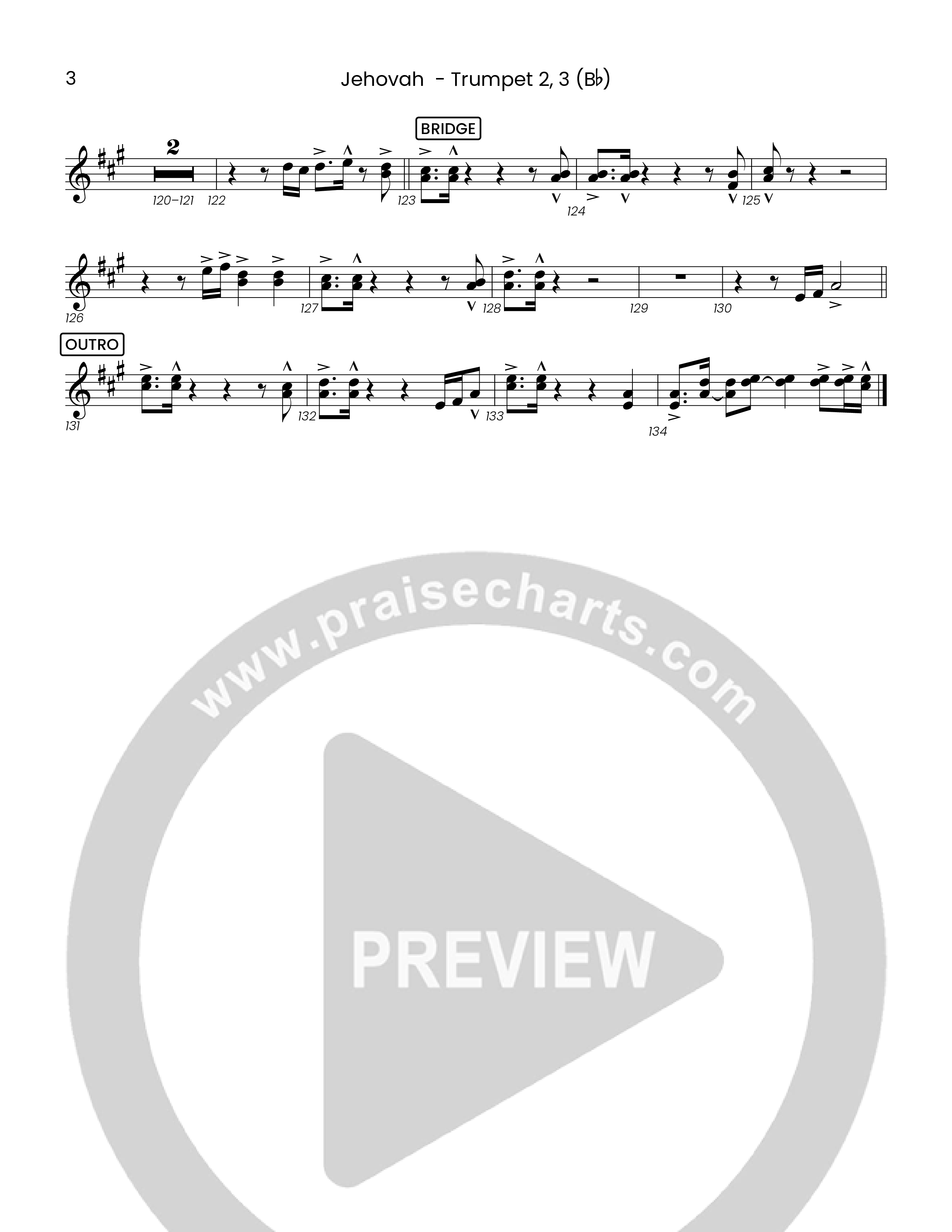 Jehovah (Choral Anthem SATB) Trumpet 2/3 (Houston's First Worship)