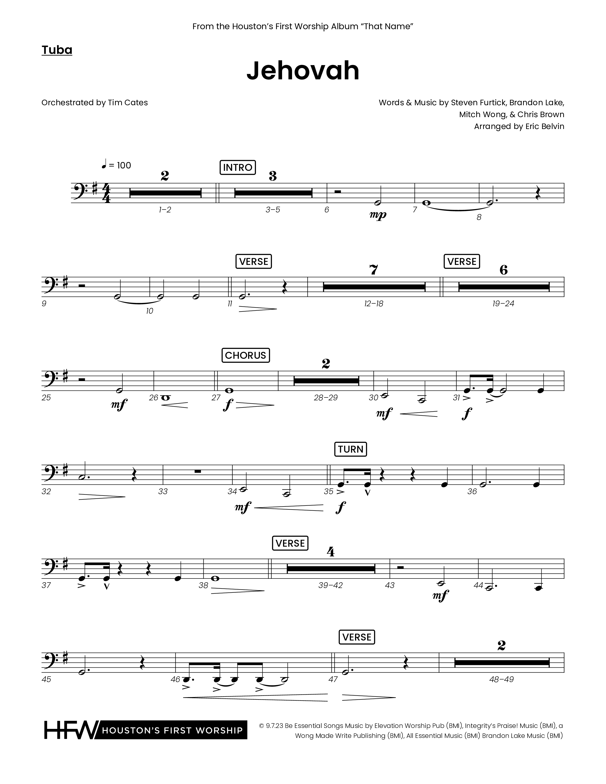 Jehovah (Choral Anthem SATB) Tuba (Houston's First Worship)