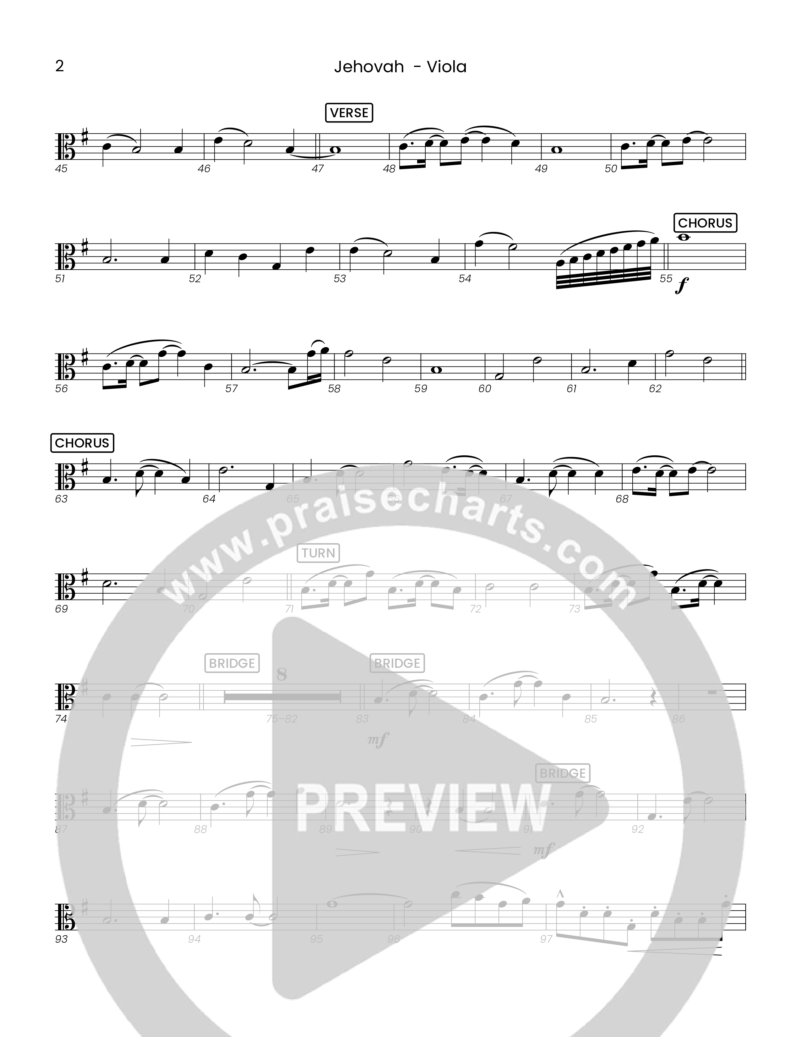 Jehovah (Choral Anthem SATB) Viola (Houston's First Worship)