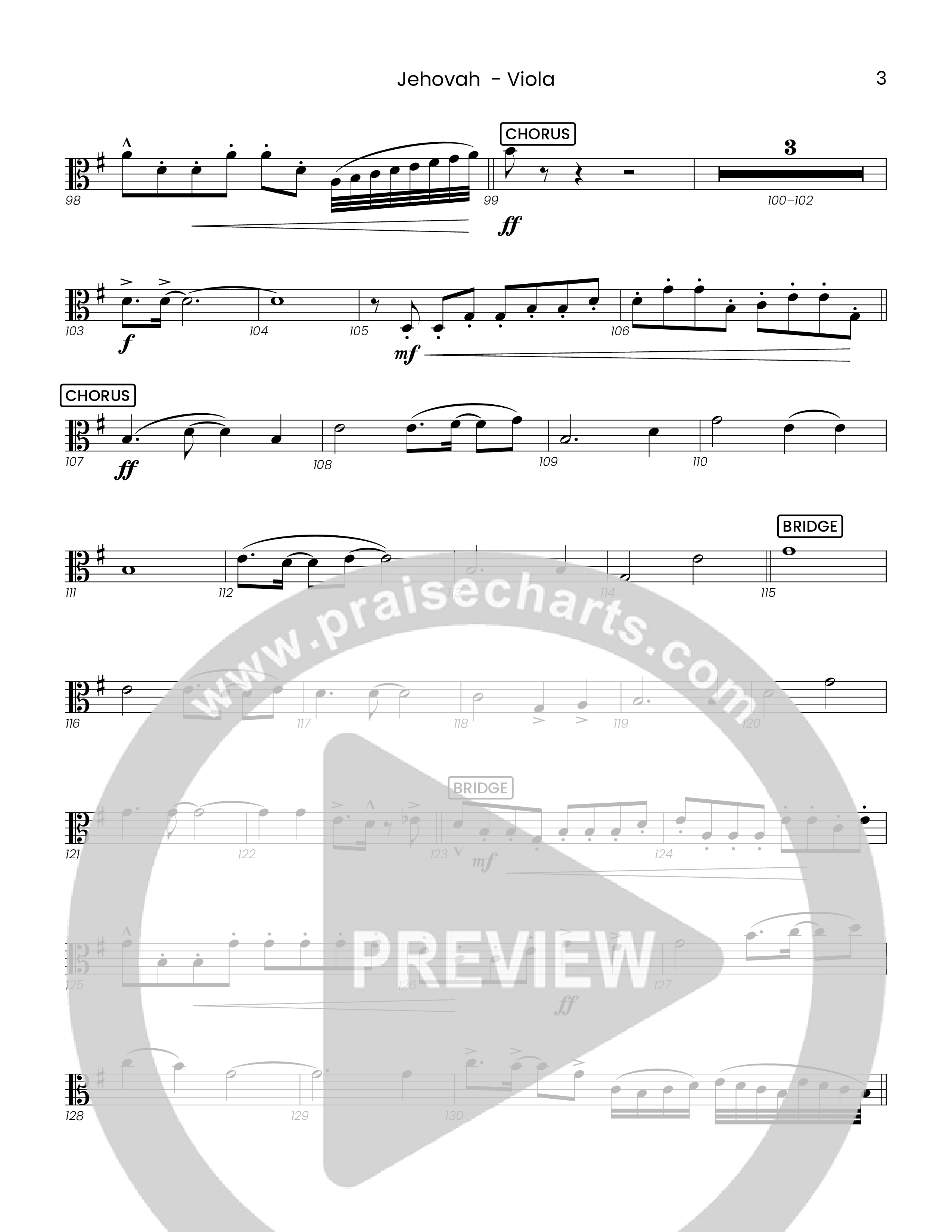 Jehovah (Choral Anthem SATB) Viola (Houston's First Worship)