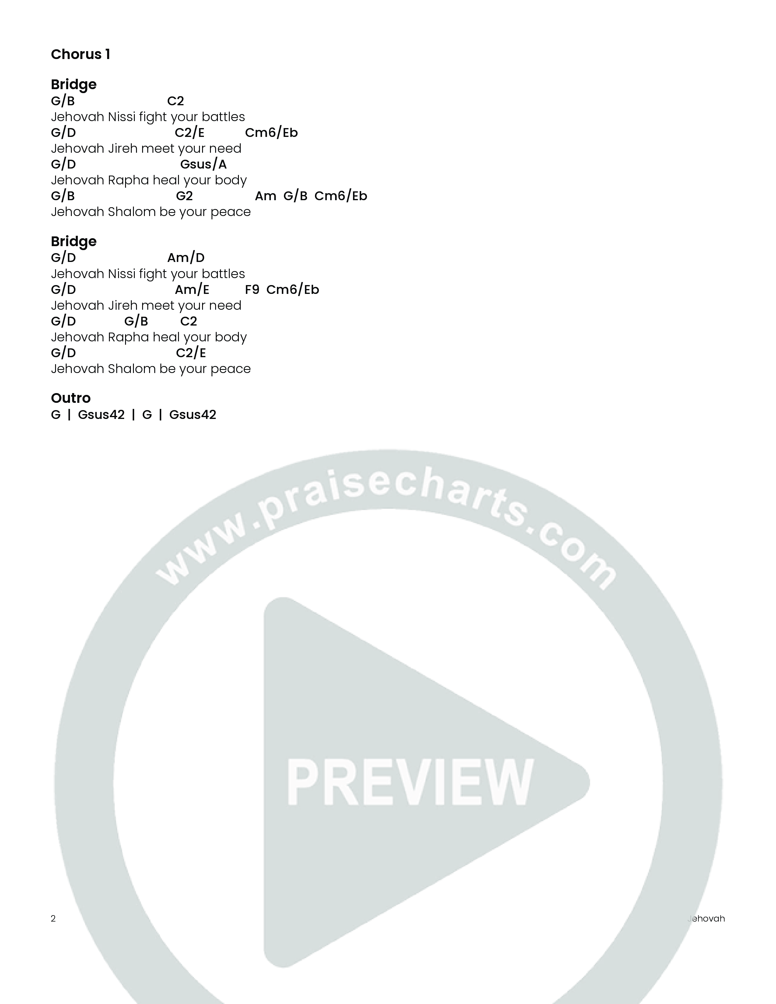 Jehovah (Choral Anthem SATB) Chord Chart (Houston's First Worship)