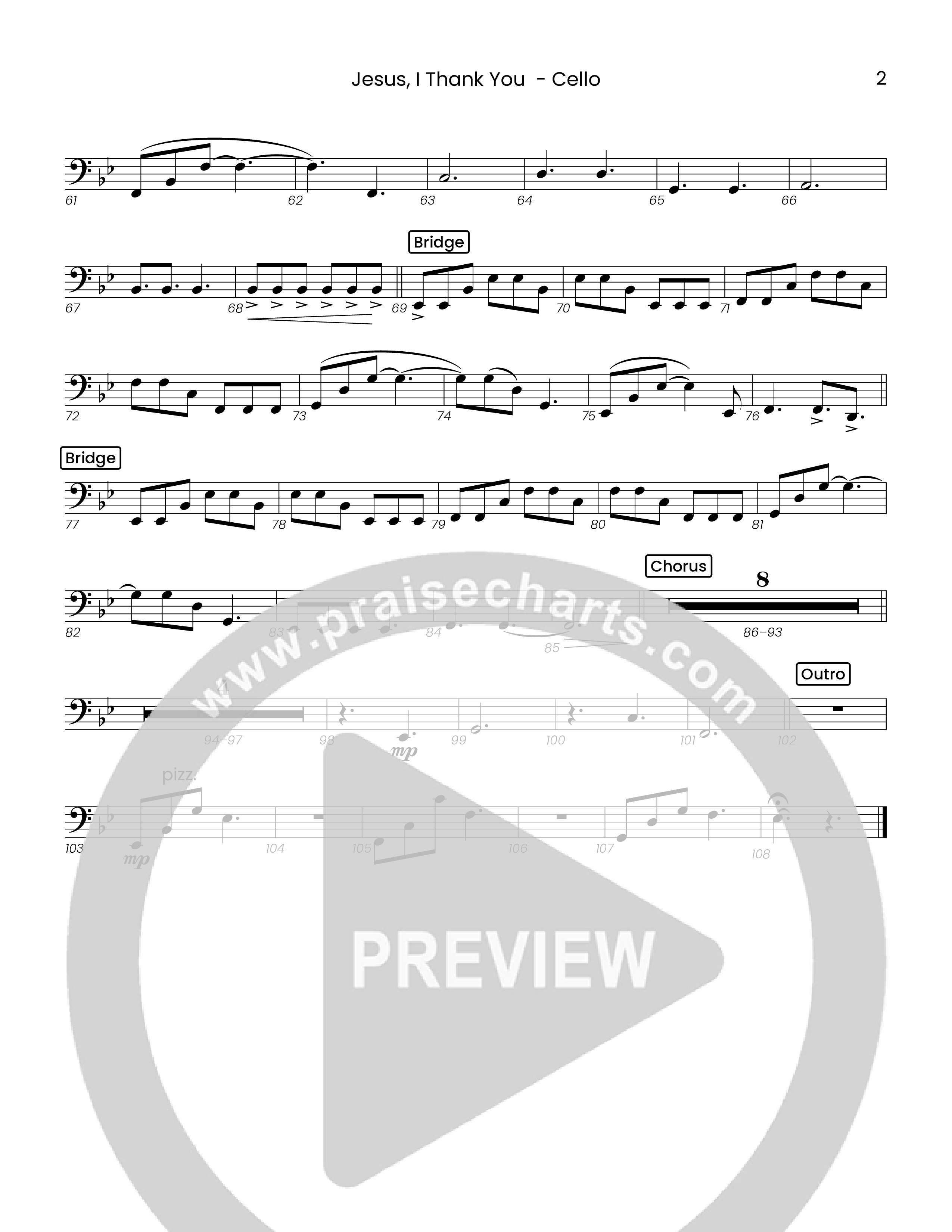 Jesus I Thank You (Choral Anthem SATB) Cello (Houston's First Worship)