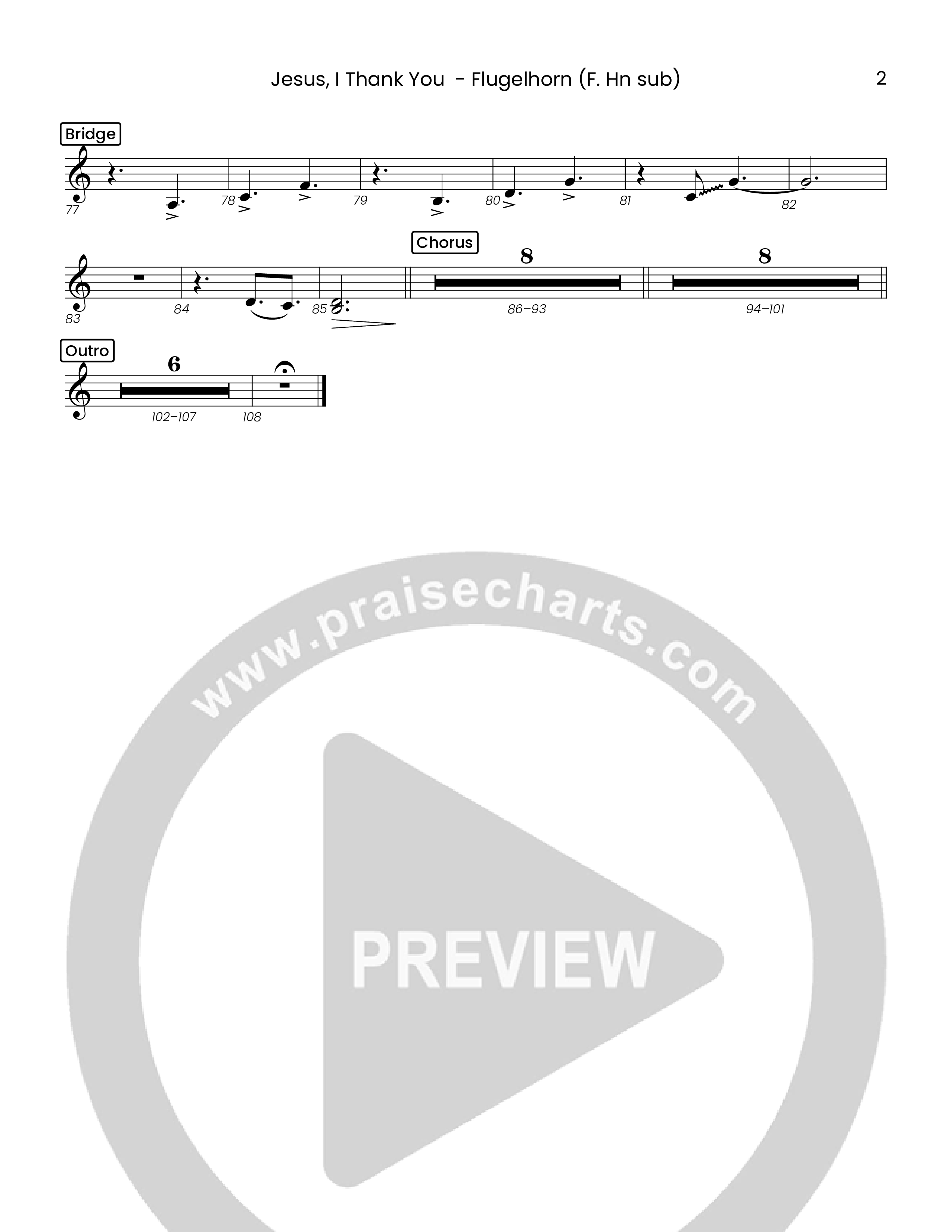 Jesus I Thank You (Choral Anthem SATB) Flugelhorn (Houston's First Worship)