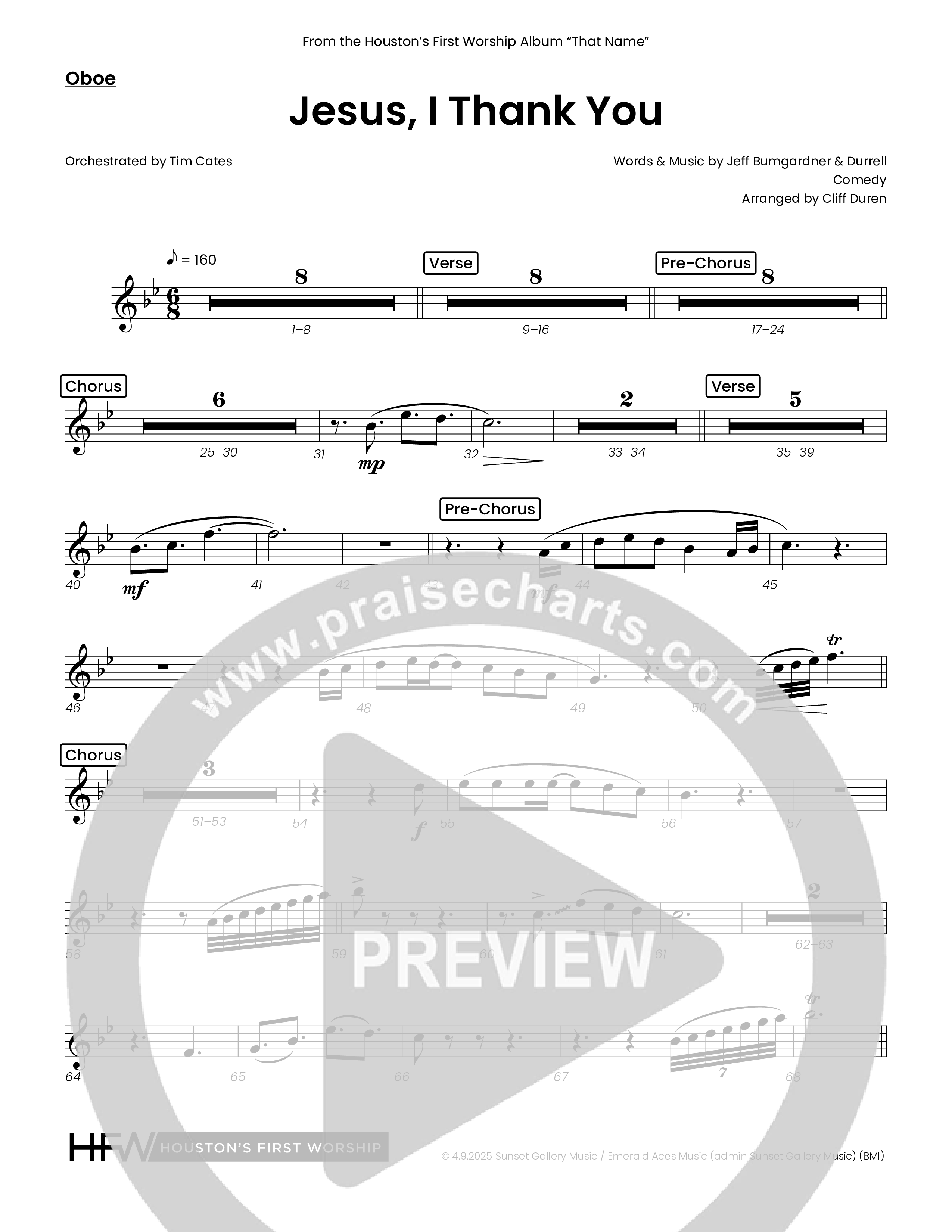 Jesus I Thank You (Choral Anthem SATB) Wind Pack (Houston's First Worship)