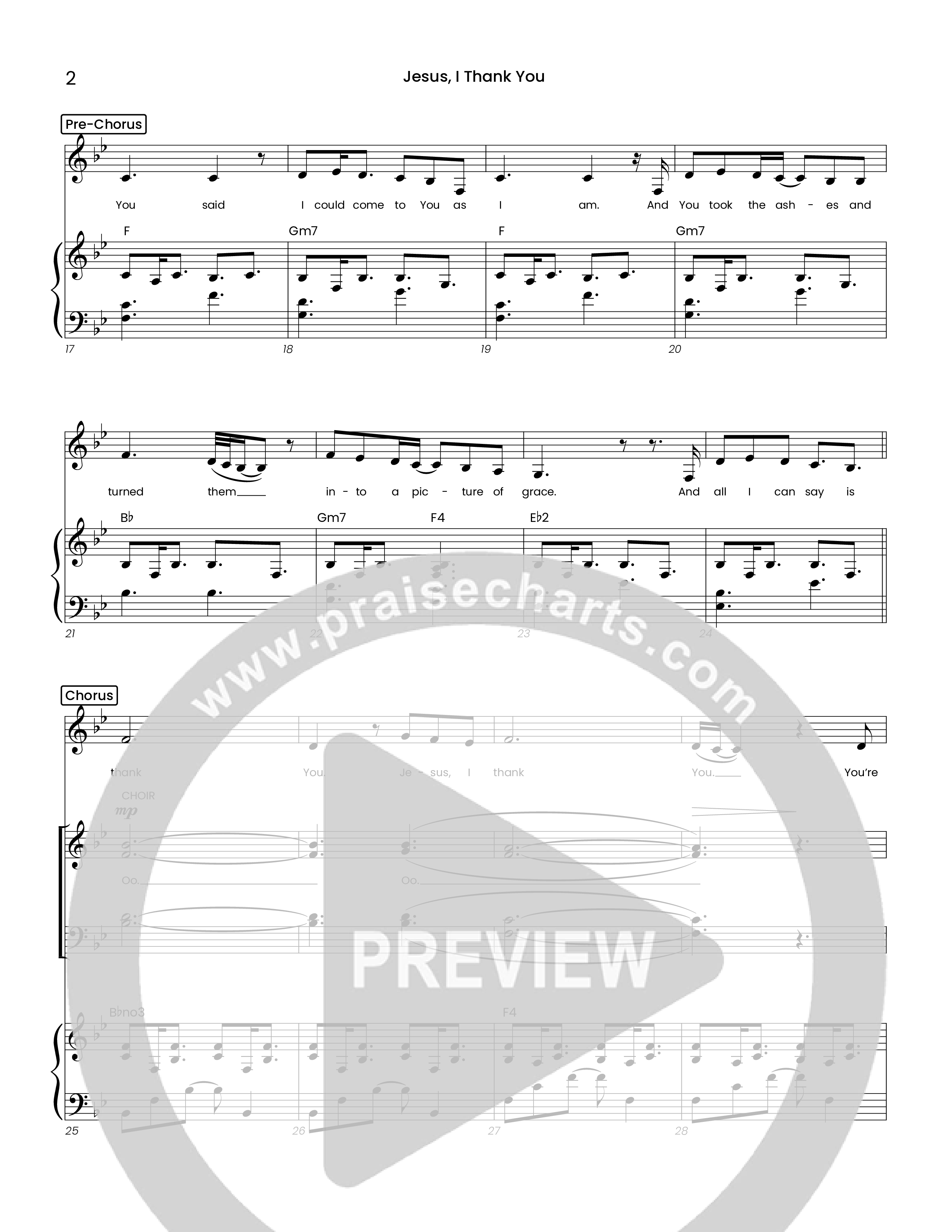 Jesus I Thank You (Choral Anthem SATB) Piano/Vocal (SATB) (Houston's First Worship)