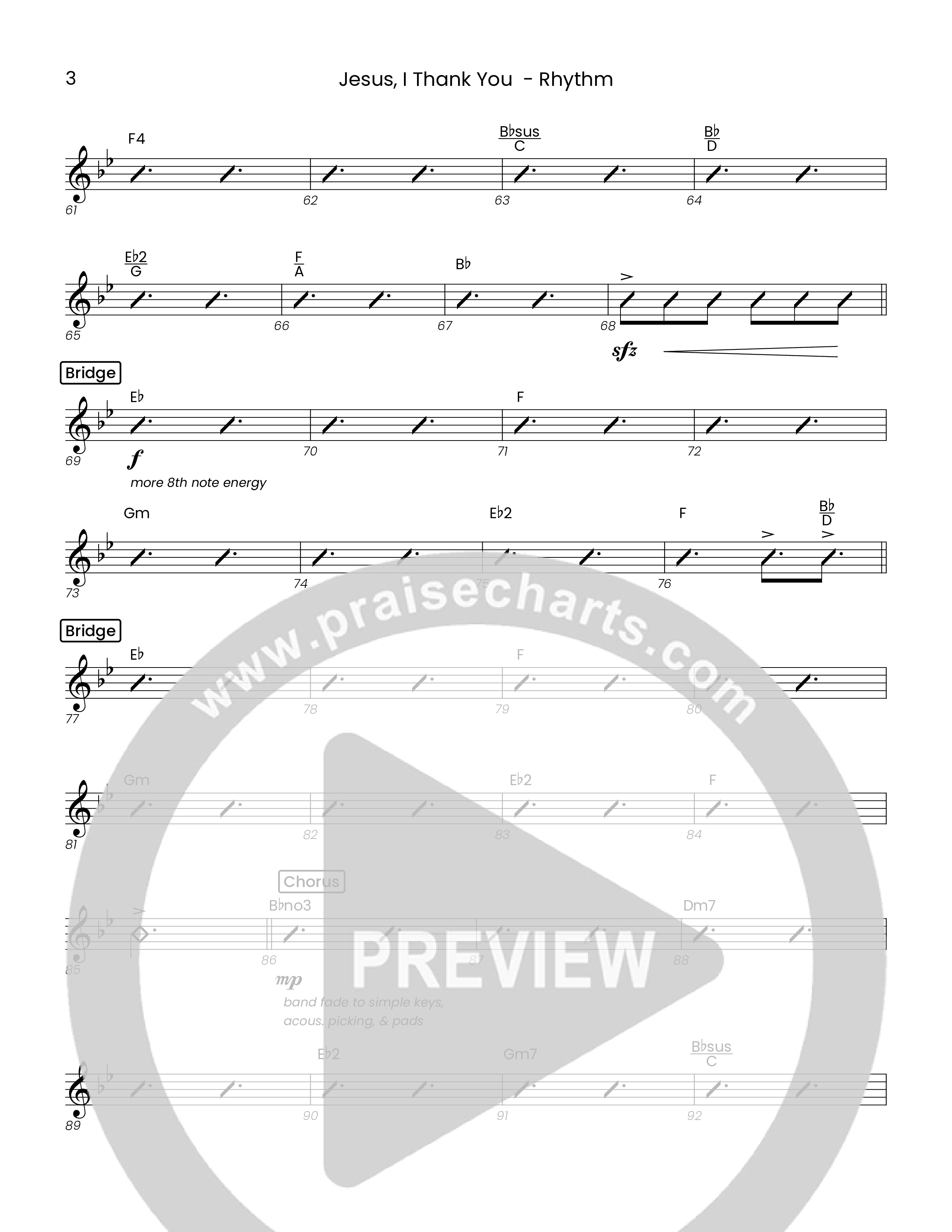 Jesus I Thank You (Choral Anthem SATB) Rhythm Chart (Houston's First Worship)