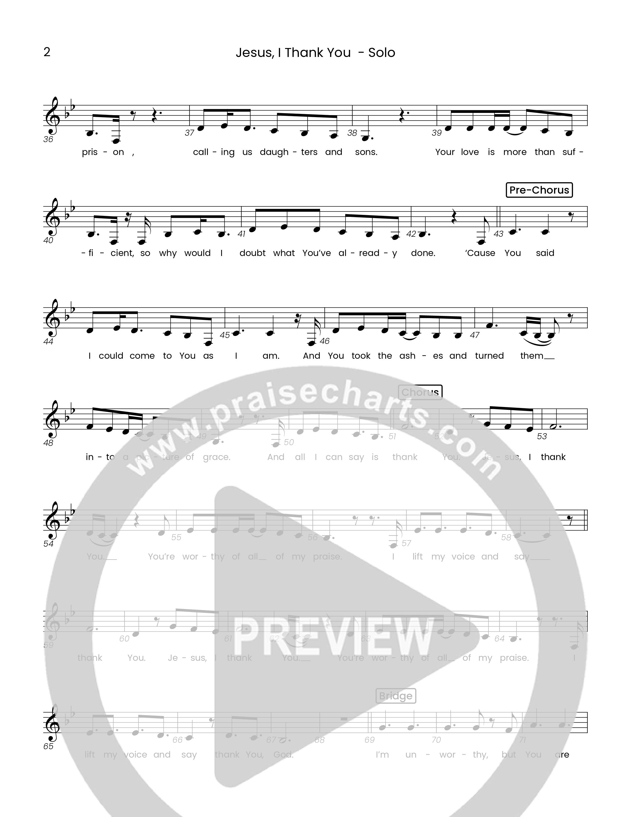 Jesus I Thank You (Choral Anthem SATB) Solo Line (Houston's First Worship)