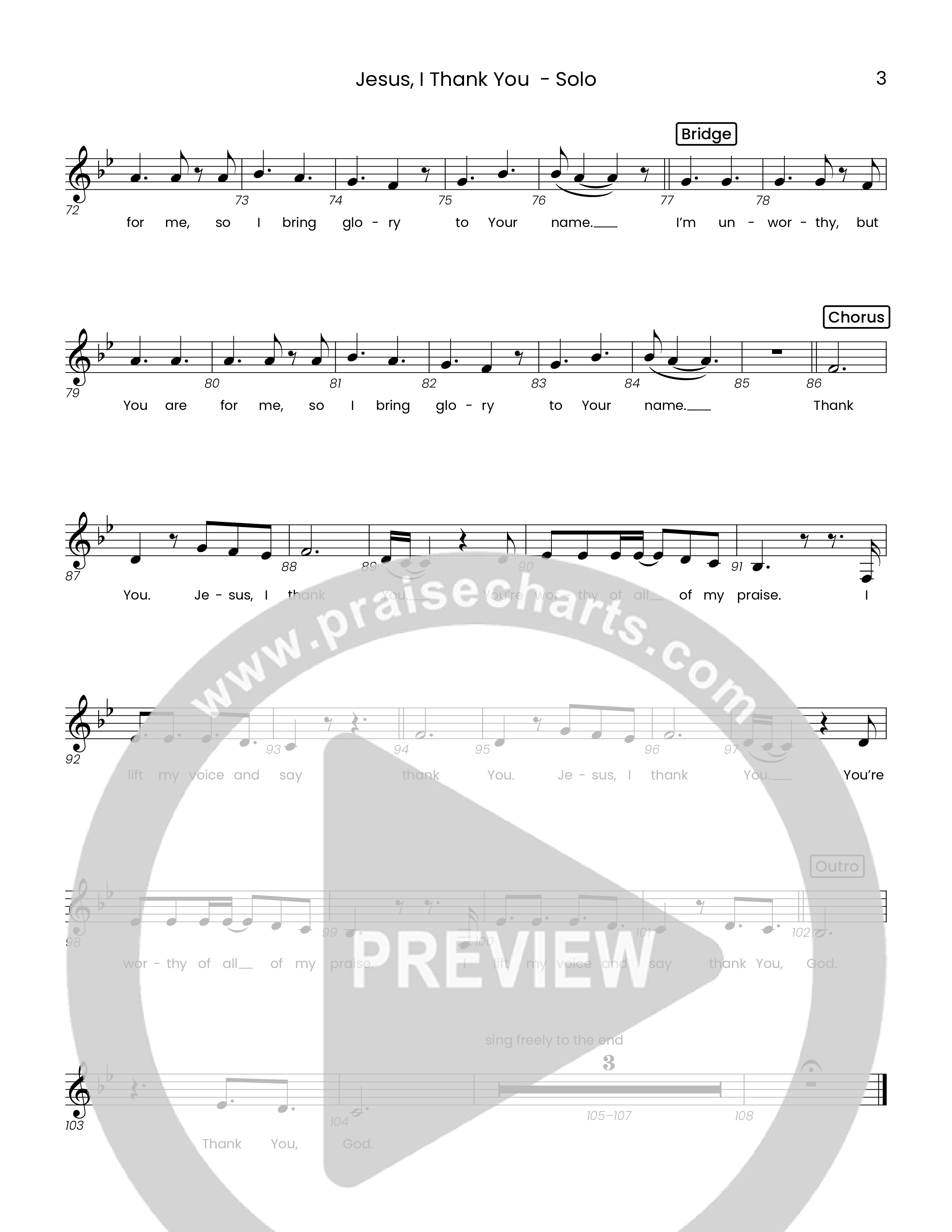 Jesus I Thank You (Choral Anthem SATB) Solo Line (Houston's First Worship)