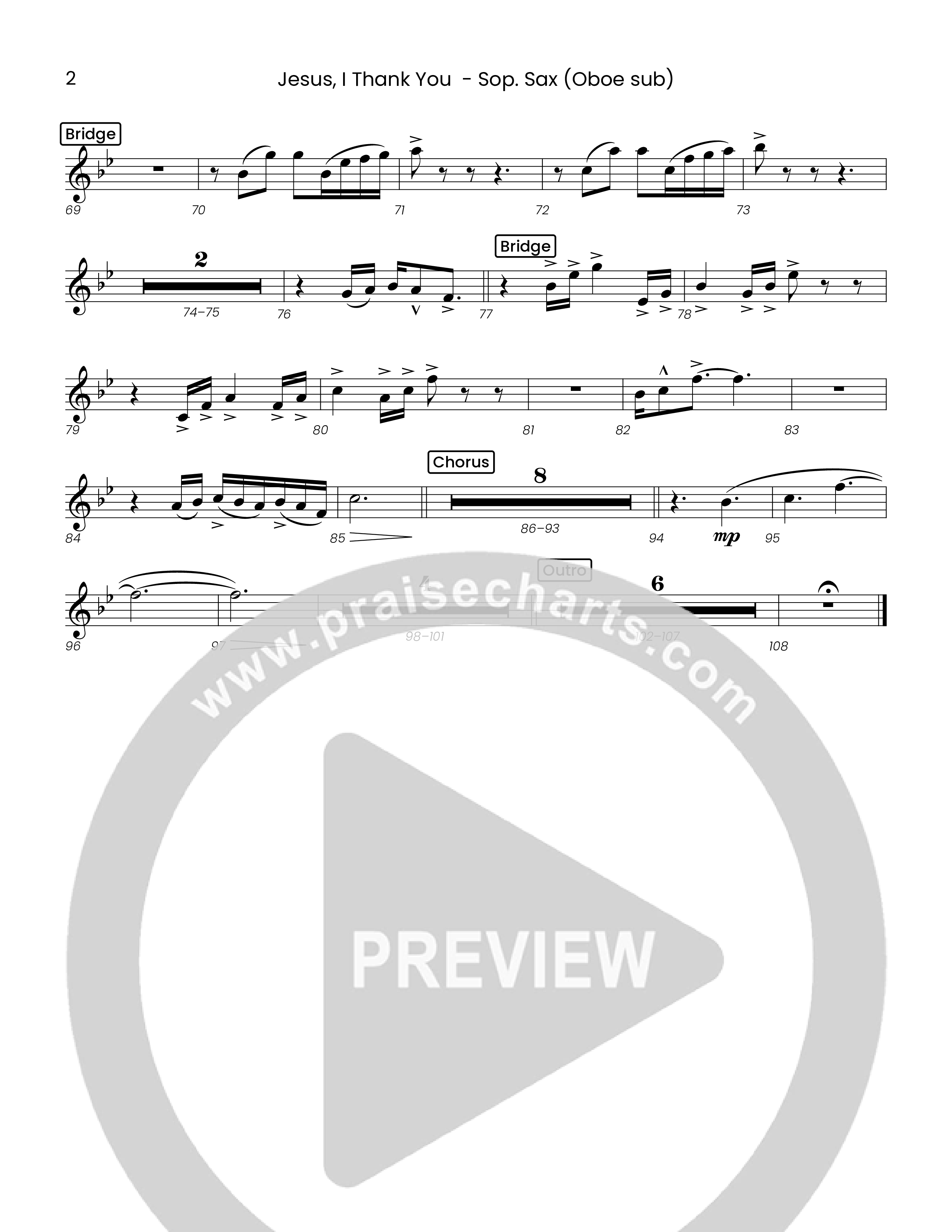 Jesus I Thank You (Choral Anthem SATB) Soprano Sax (Houston's First Worship)