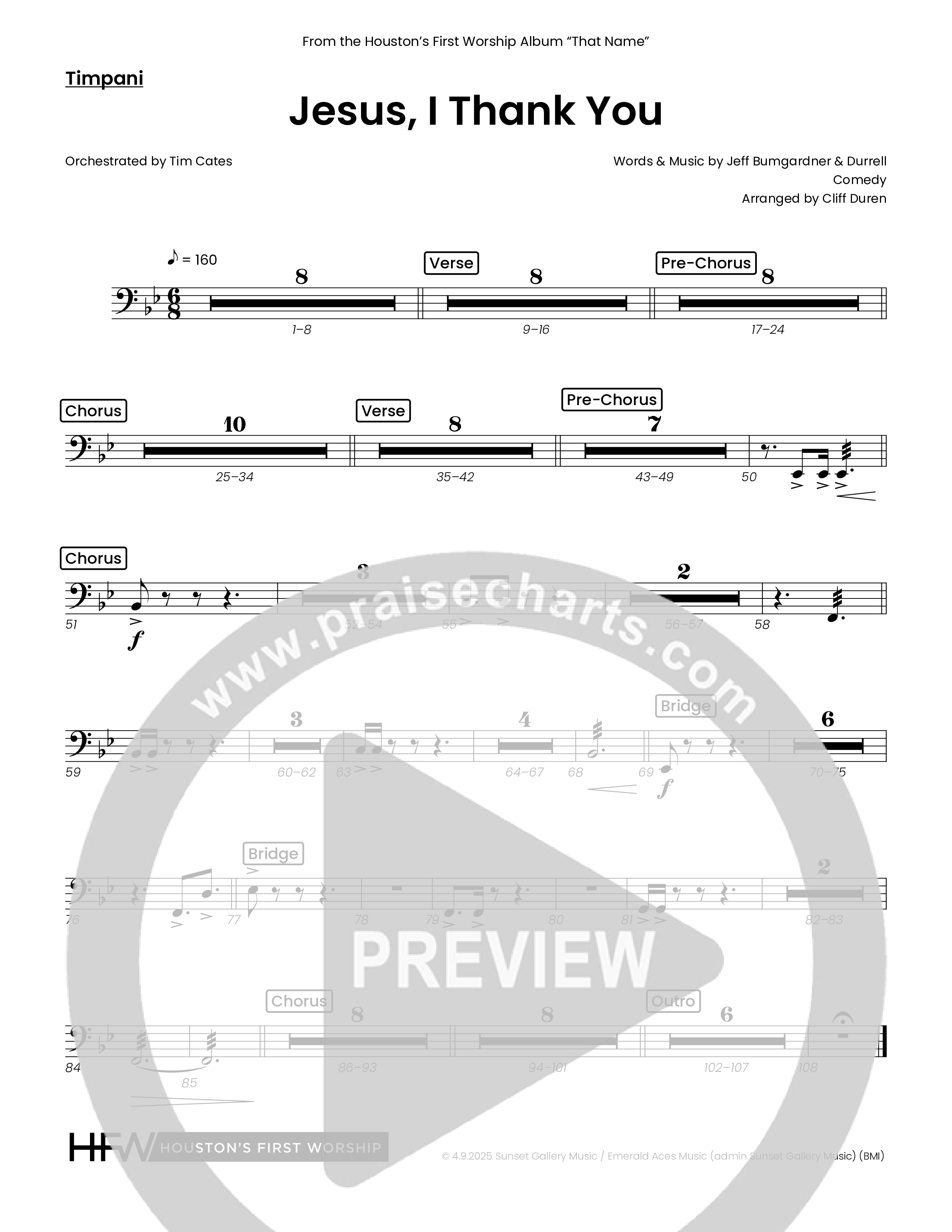 Jesus I Thank You (Choral Anthem SATB) Timpani (Houston's First Worship)