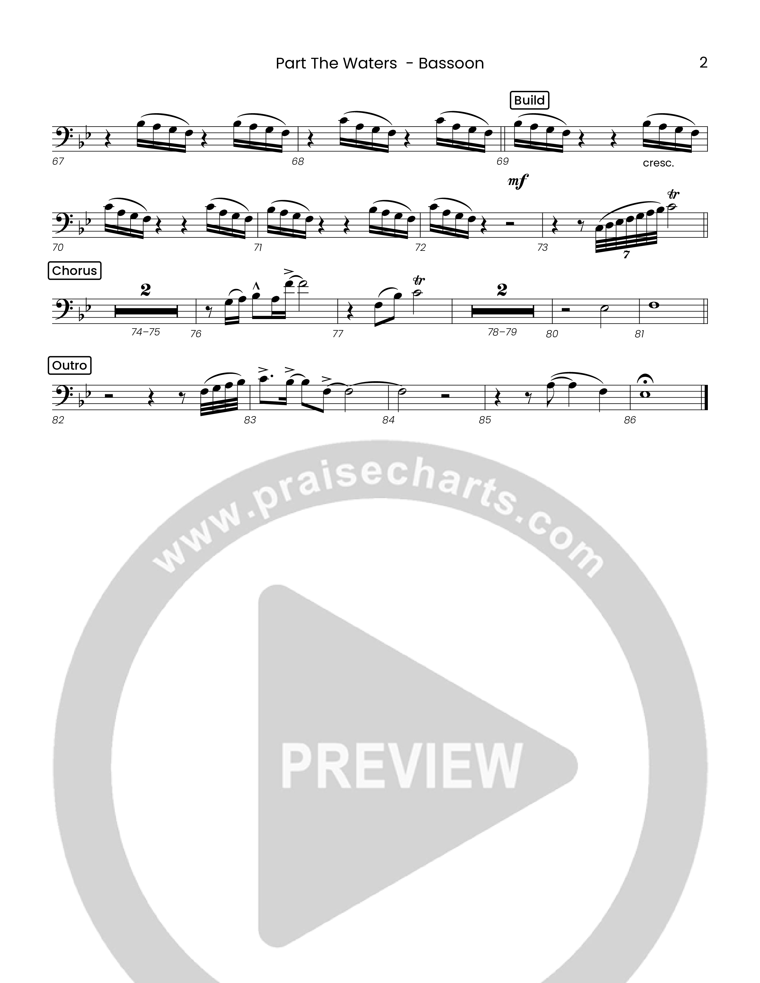 Part The Waters (Choral Anthem SATB) Bassoon (Houston's First Worship)