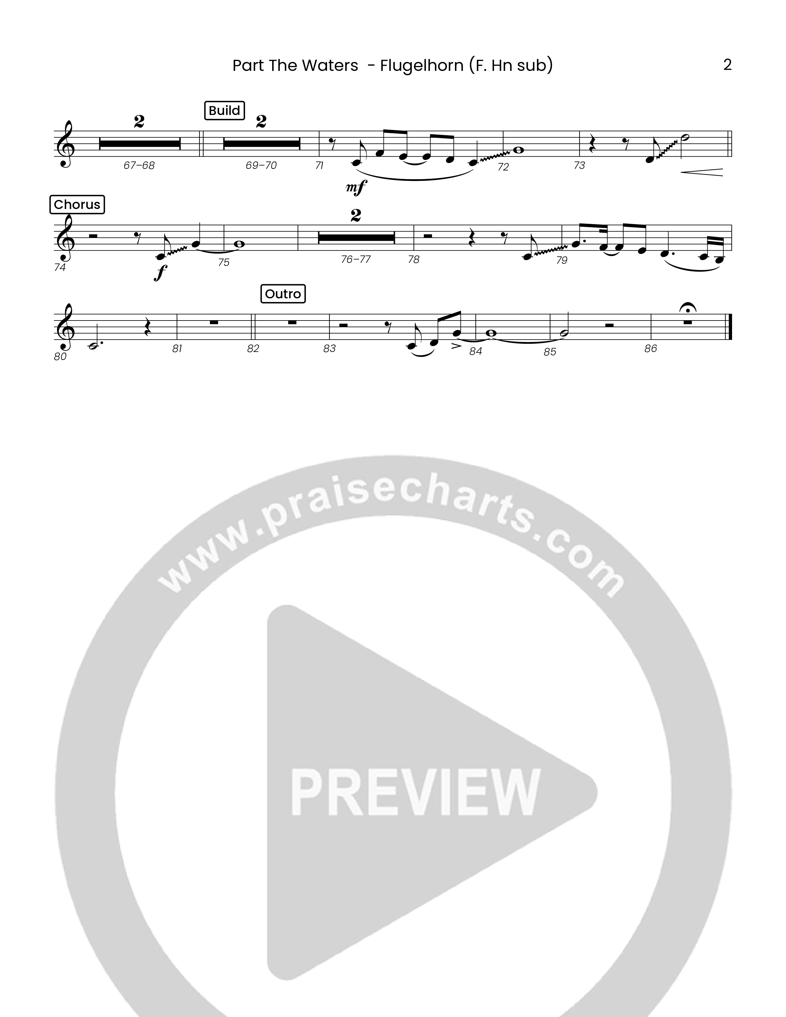 Part The Waters (Choral Anthem SATB) Flugelhorn (Houston's First Worship)