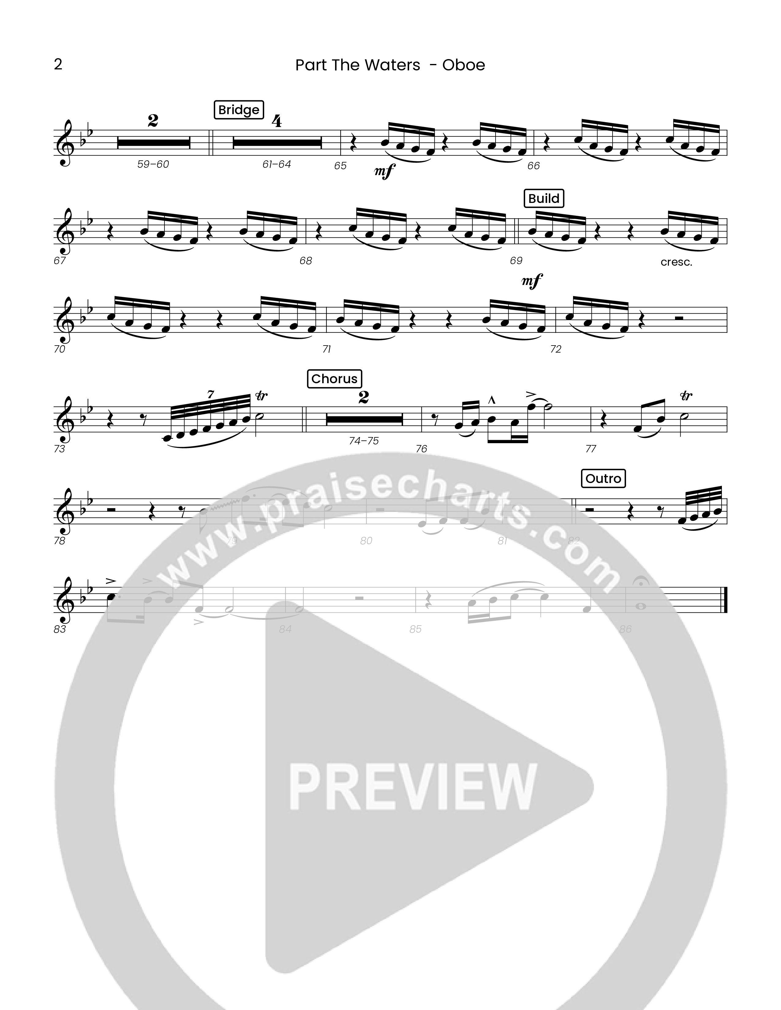 Part The Waters (Choral Anthem SATB) Oboe (Houston's First Worship)