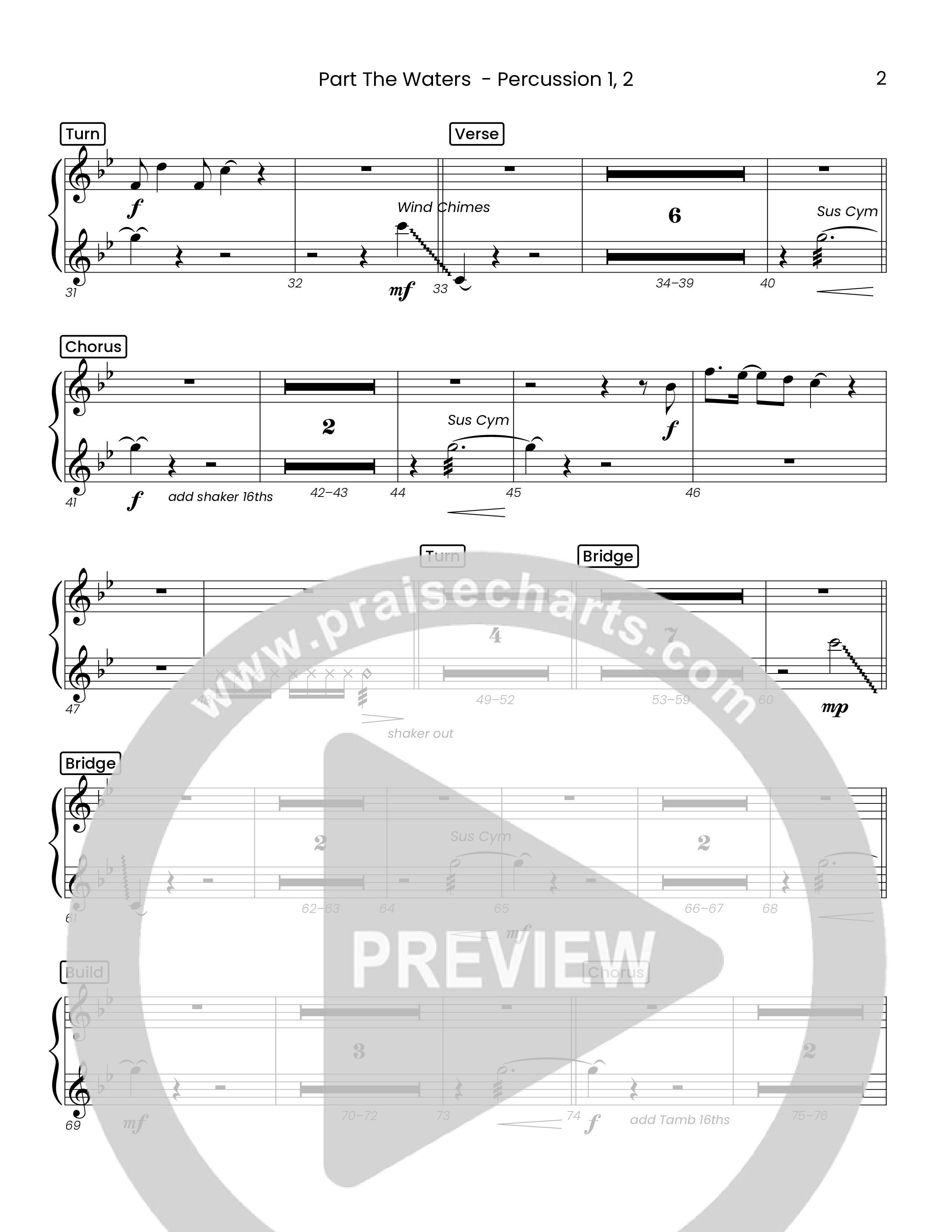 Part The Waters (Choral Anthem SATB) Percussion (Houston's First Worship)